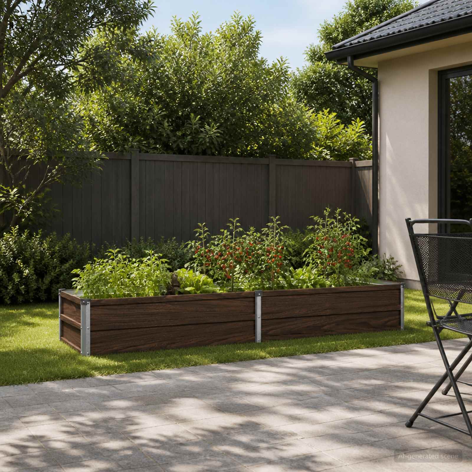 Verhoogd Tuinbed Zwart 160 x 40 x 24 cm koudgewalst staal image 1