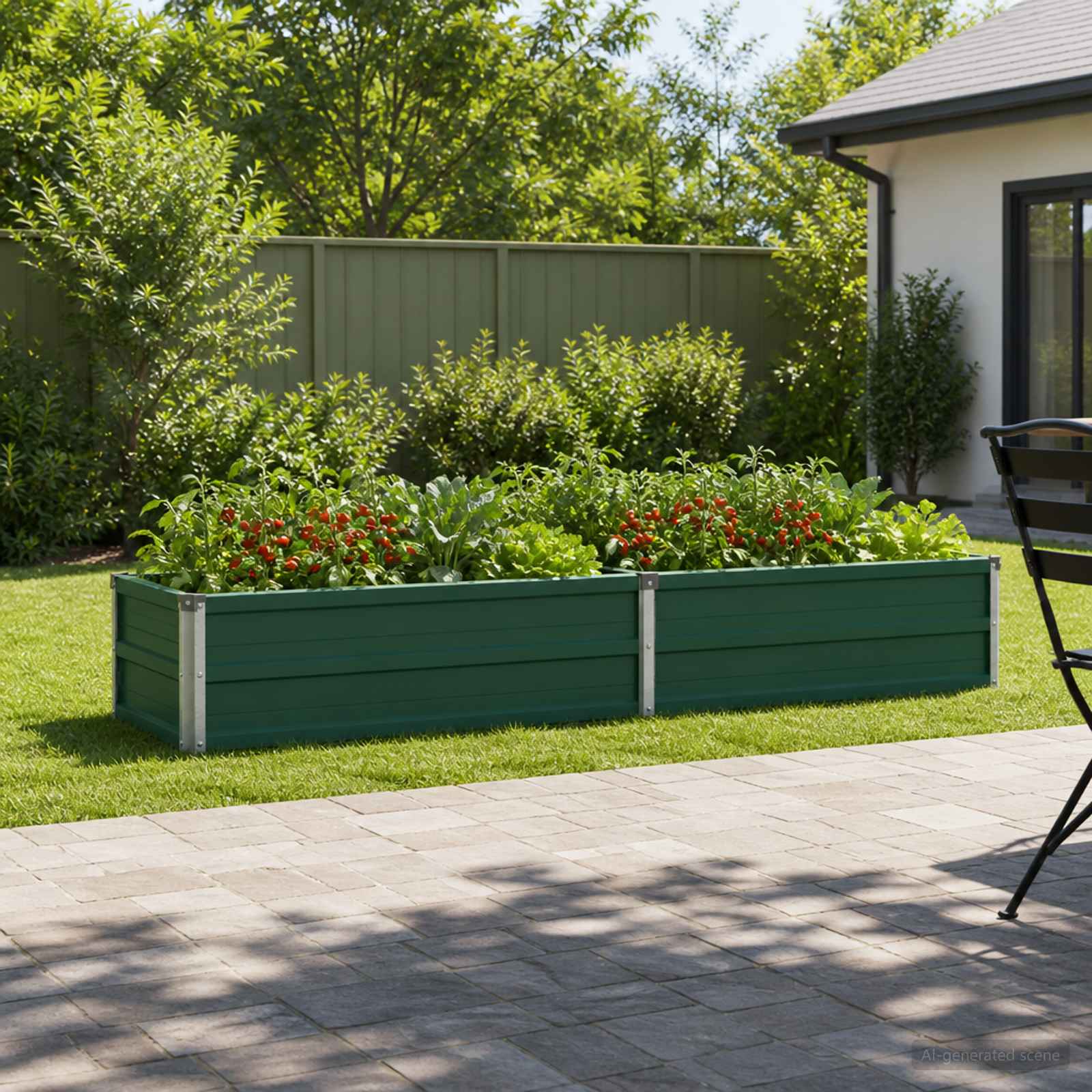 Verhoogd Tuinbed Groen 160 x 40 x 24 cm koudgewalst stalen image 1