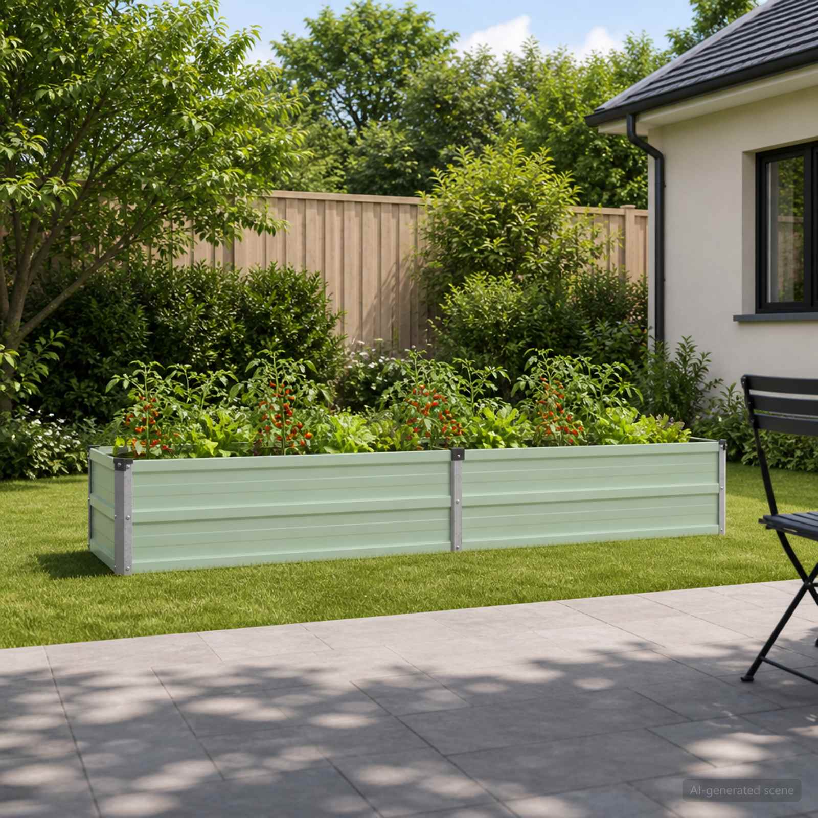 Verhoogd Tuinbed Pastelgroen 160 x 40 x 24 cm koudgewalst staal image 1