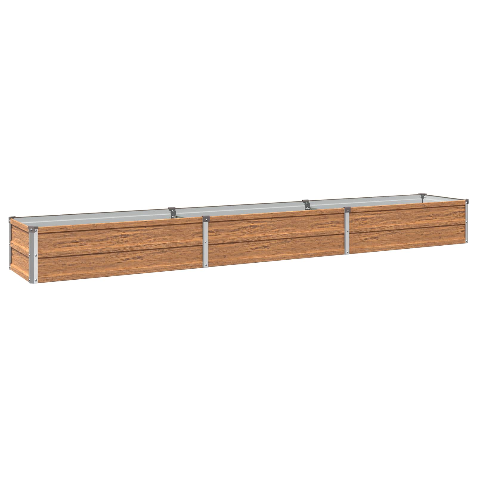 Verhoogd Tuinbed Houtbruin 240 x 40 x 24 cm koudgewalst staal image 2