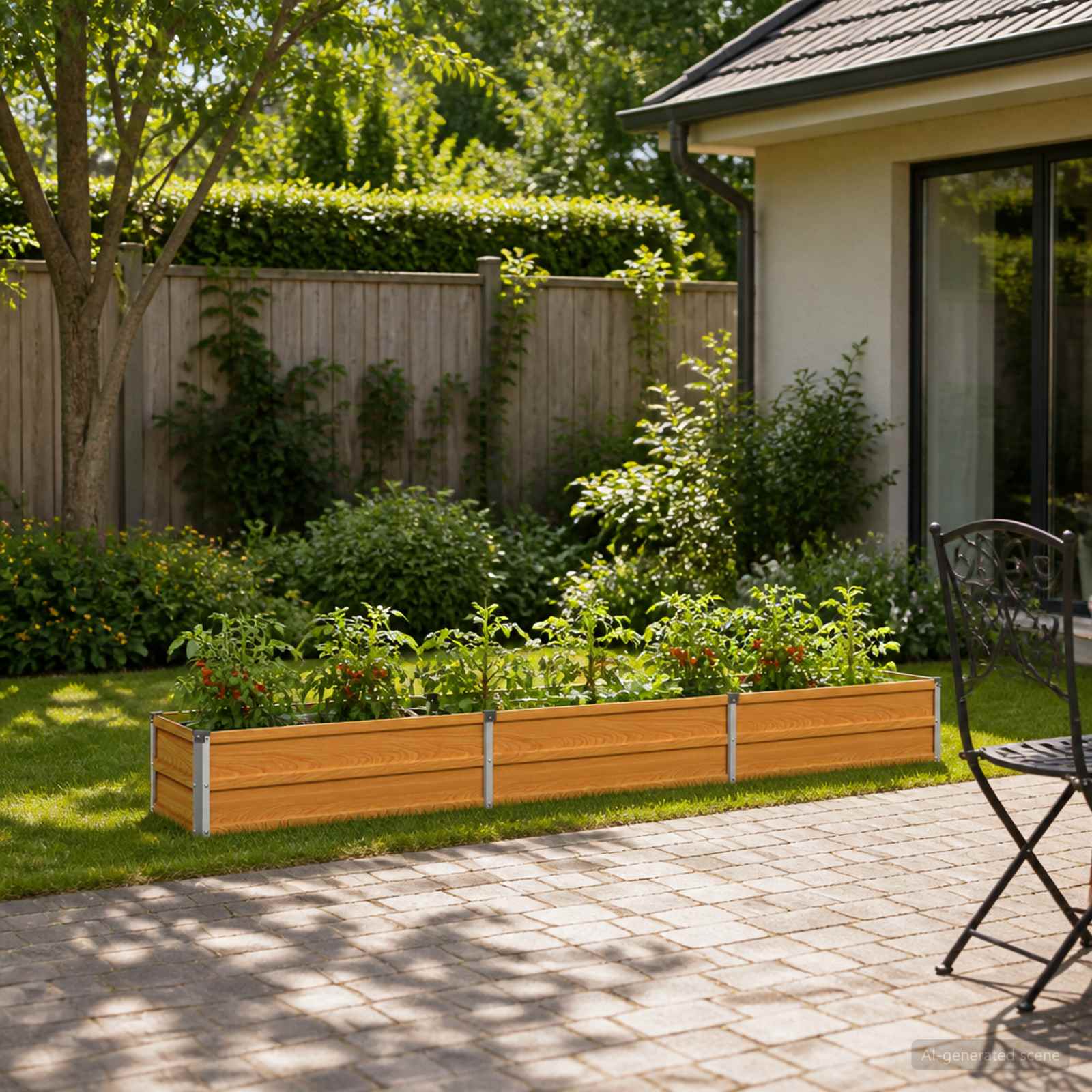 Verhoogd Tuinbed Naturel 240 x 40 x 24 cm koudgewalst staal image 1