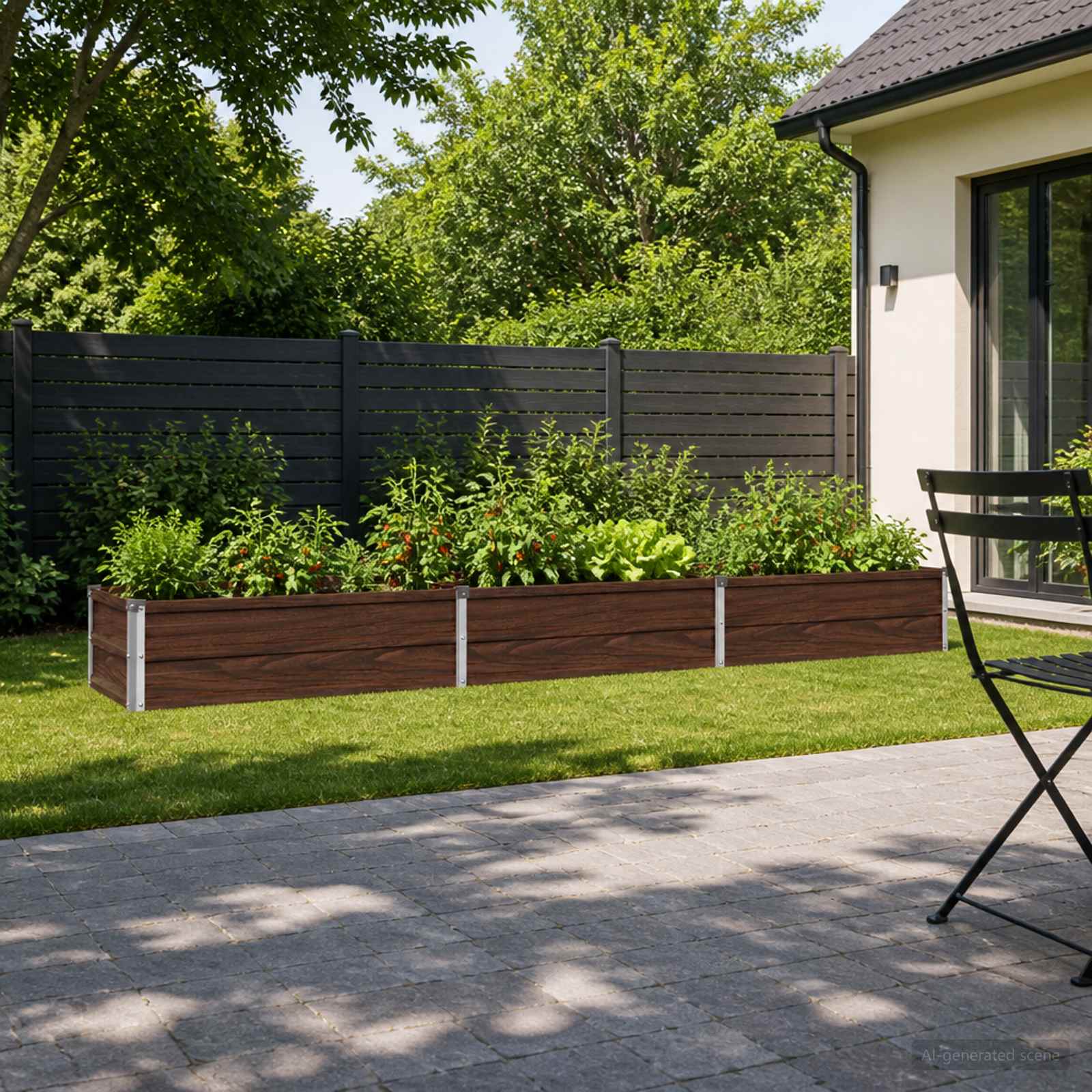 Verhoogd Tuinbed Zwart 240 x 40 x 24 cm koudgewalst staal image 1