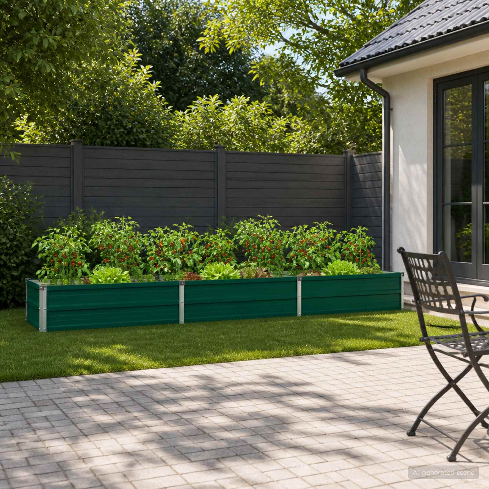 Verhoogd Tuinbed Groen 240 x 40 x 24 cm koudgewalst stalen image 1