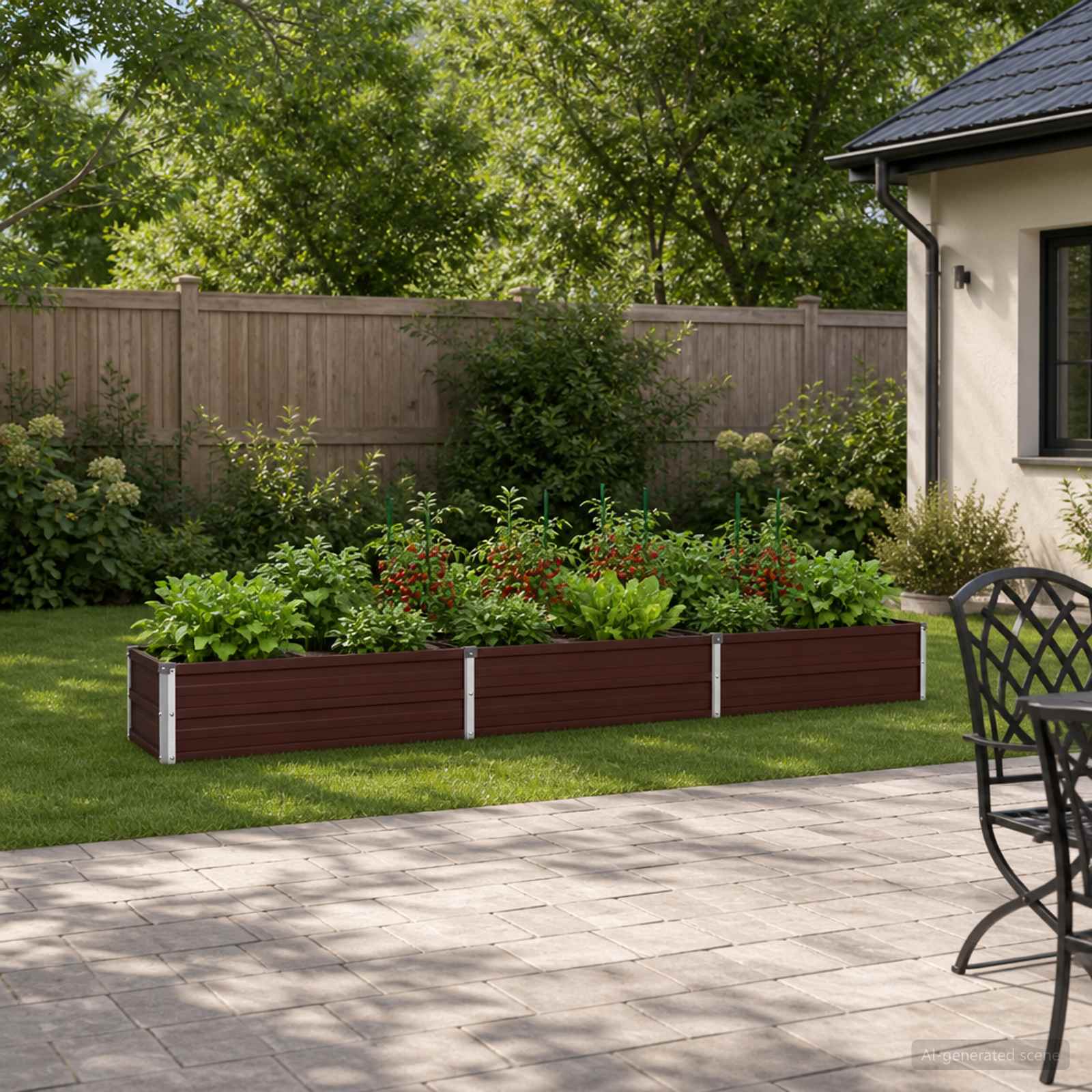 Verhoogd Tuinbed Bruin 240 x 40 x 24 cm koudgewalst staal image 1