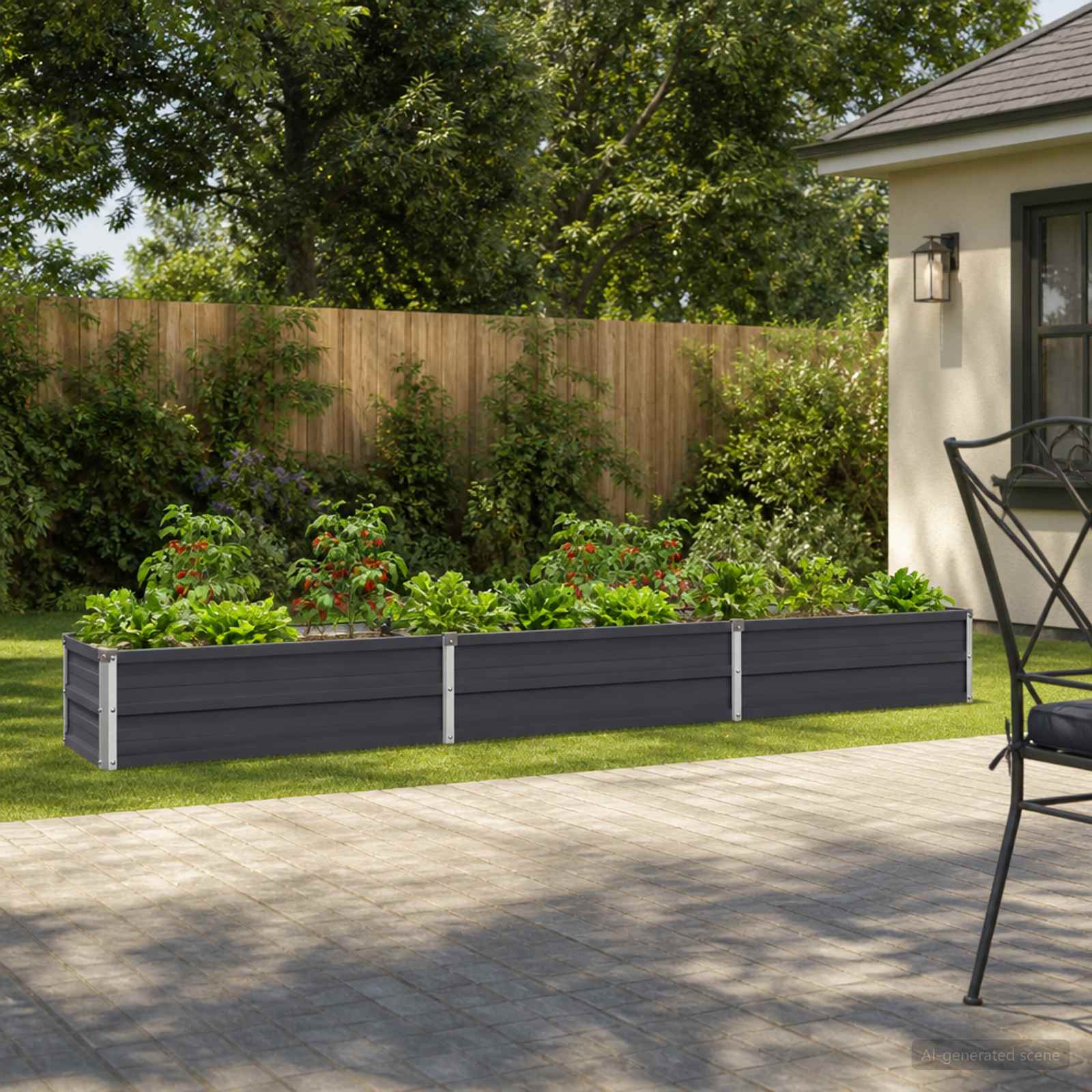 vidaXL Hævet Havebed Antracit 240 x 40 x 24 cm koldvalset stål