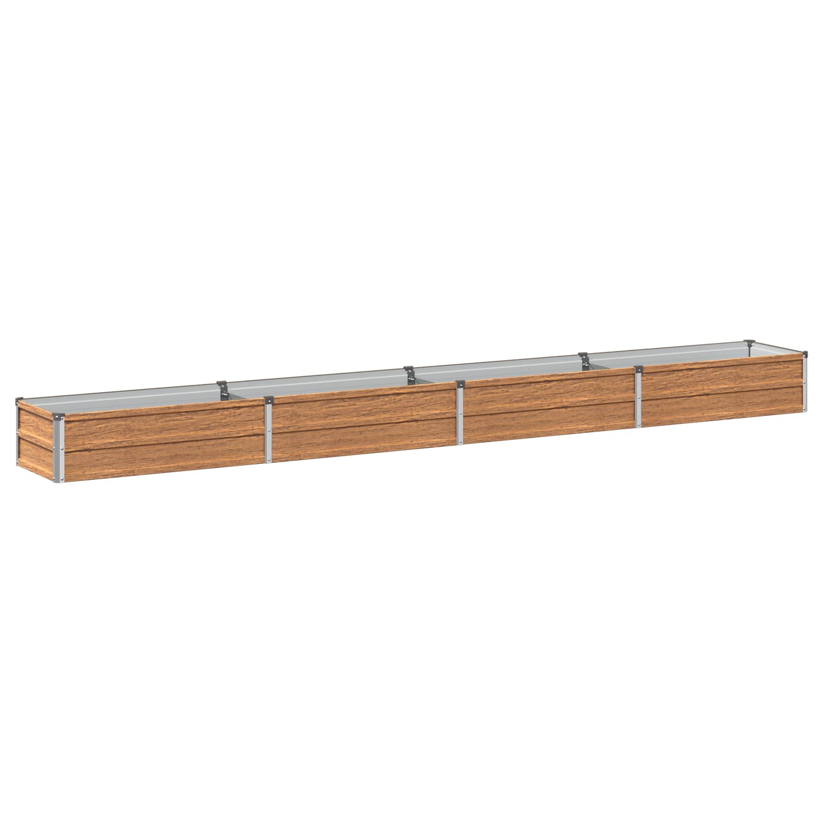 Verhoogd Tuinbed Houtbruin 320 x 40 x 24 cm koudgewalst staal image 2