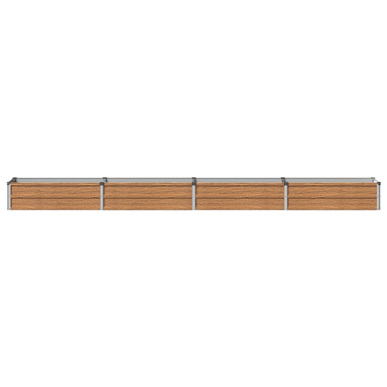 Verhoogd Tuinbed Houtbruin 320 x 40 x 24 cm koudgewalst staal image 3