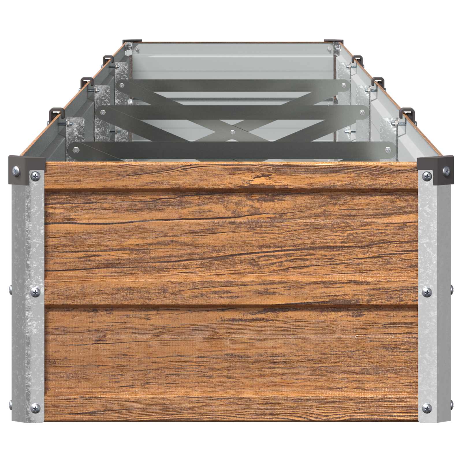 Verhoogd Tuinbed Houtbruin 320 x 40 x 24 cm koudgewalst staal image 4