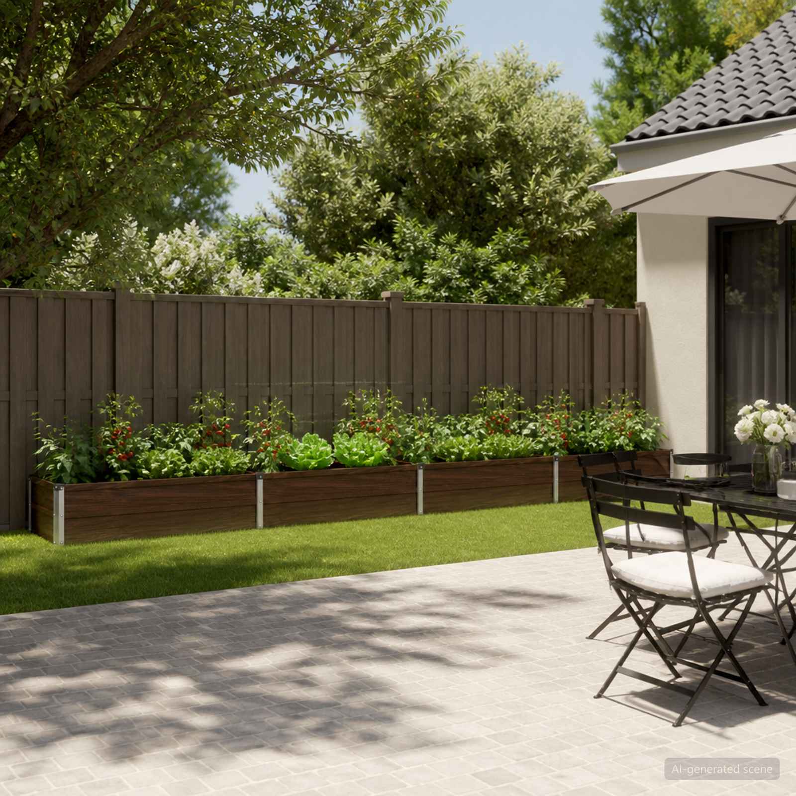 Verhoogd Tuinbed Zwart 320 x 40 x 24 cm koudgewalst staal image 1
