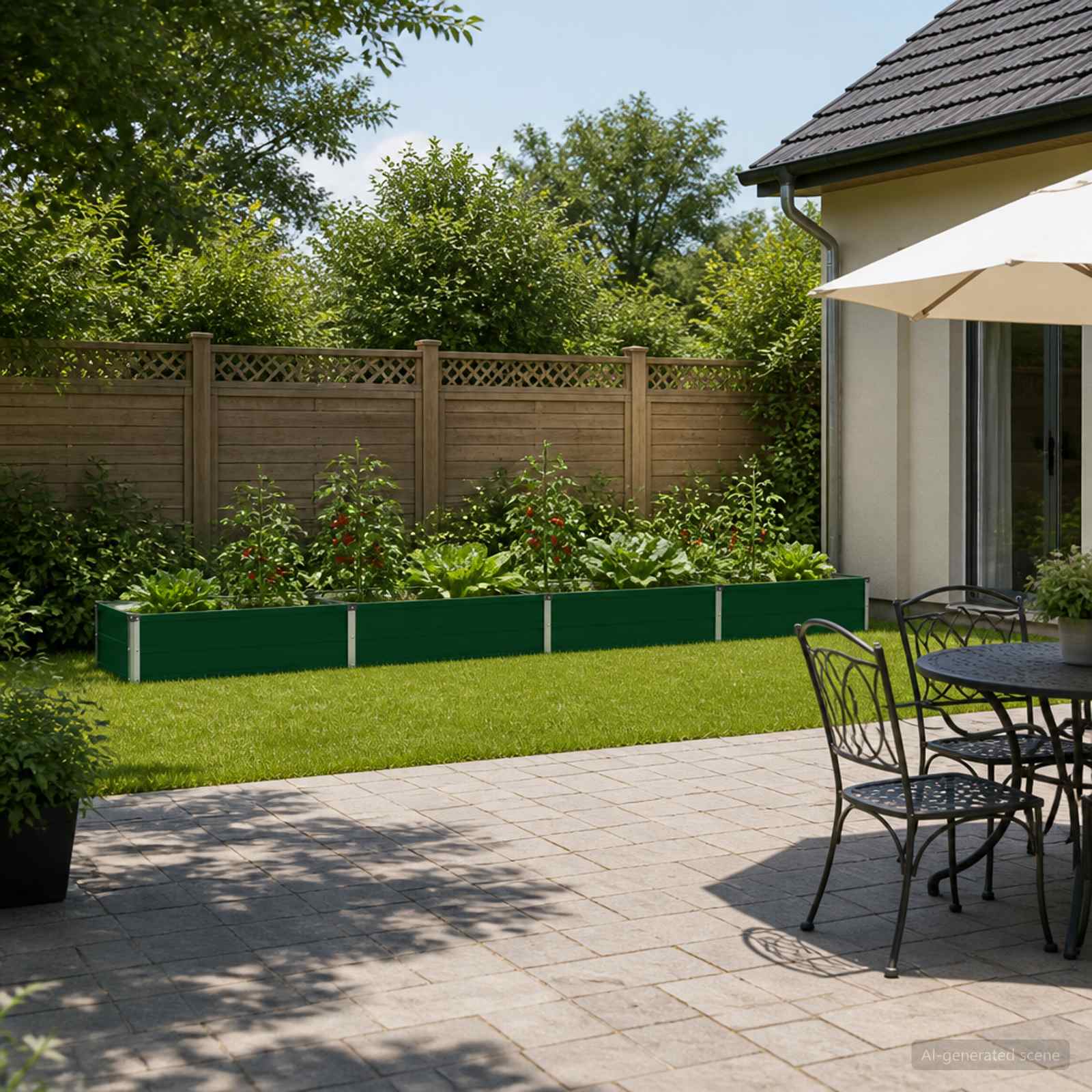 Verhoogd Tuinbed Groen 320 x 40 x 24 cm koudgewalst stalen image 1