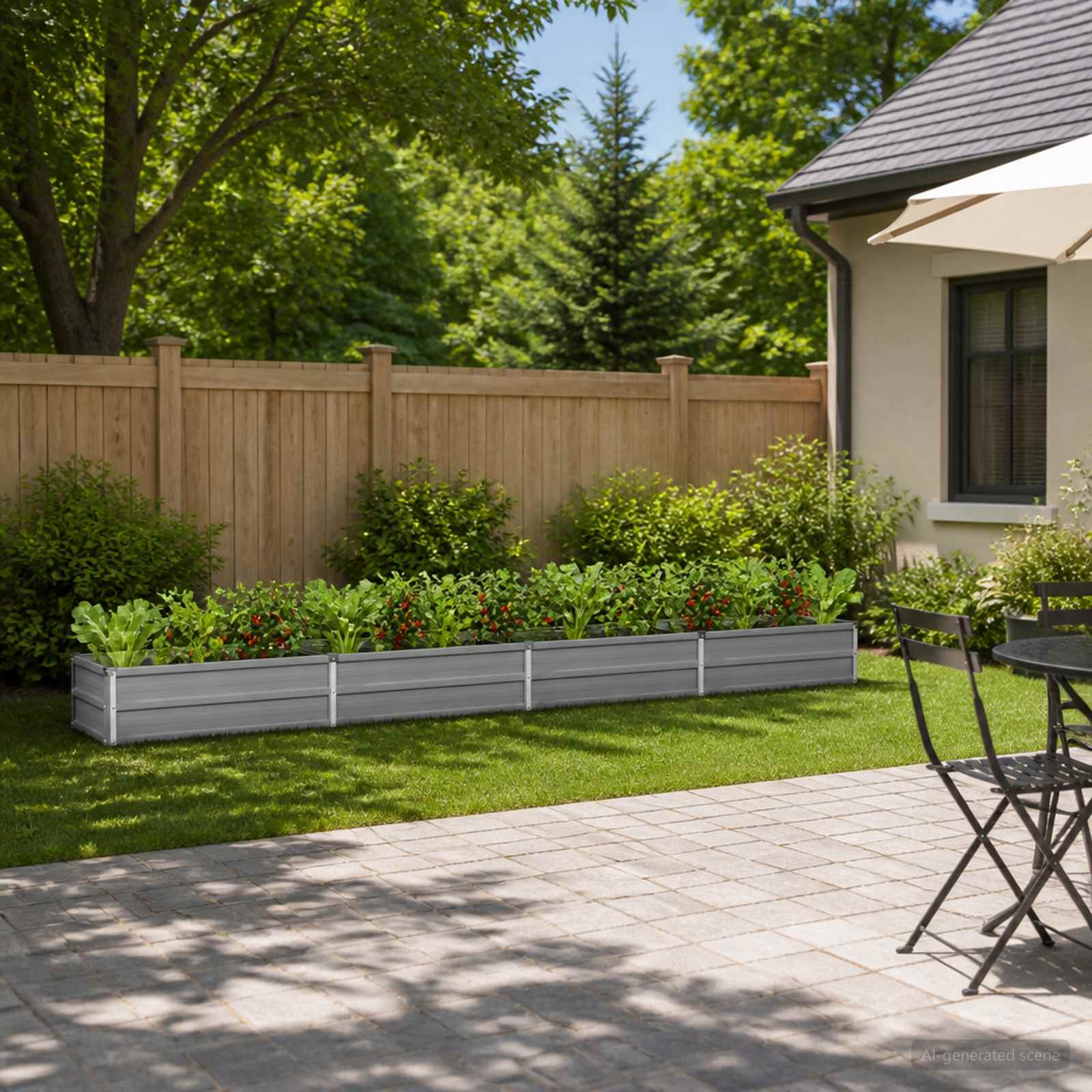 Verhoogd Tuinbed Grijs 320 x 40 x 24 cm koudgewalst staal image 1