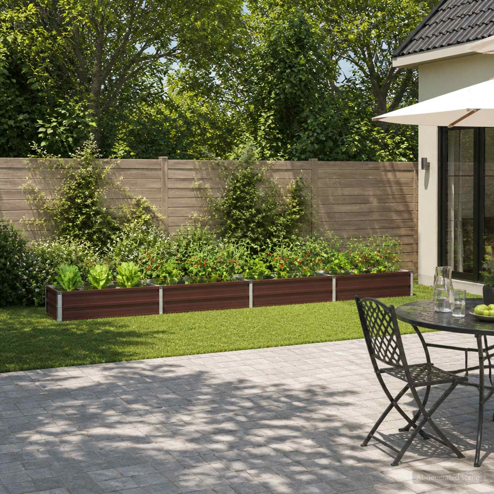 Verhoogd Tuinbed Bruin 320 x 40 x 24 cm koudgewalst staal image 1