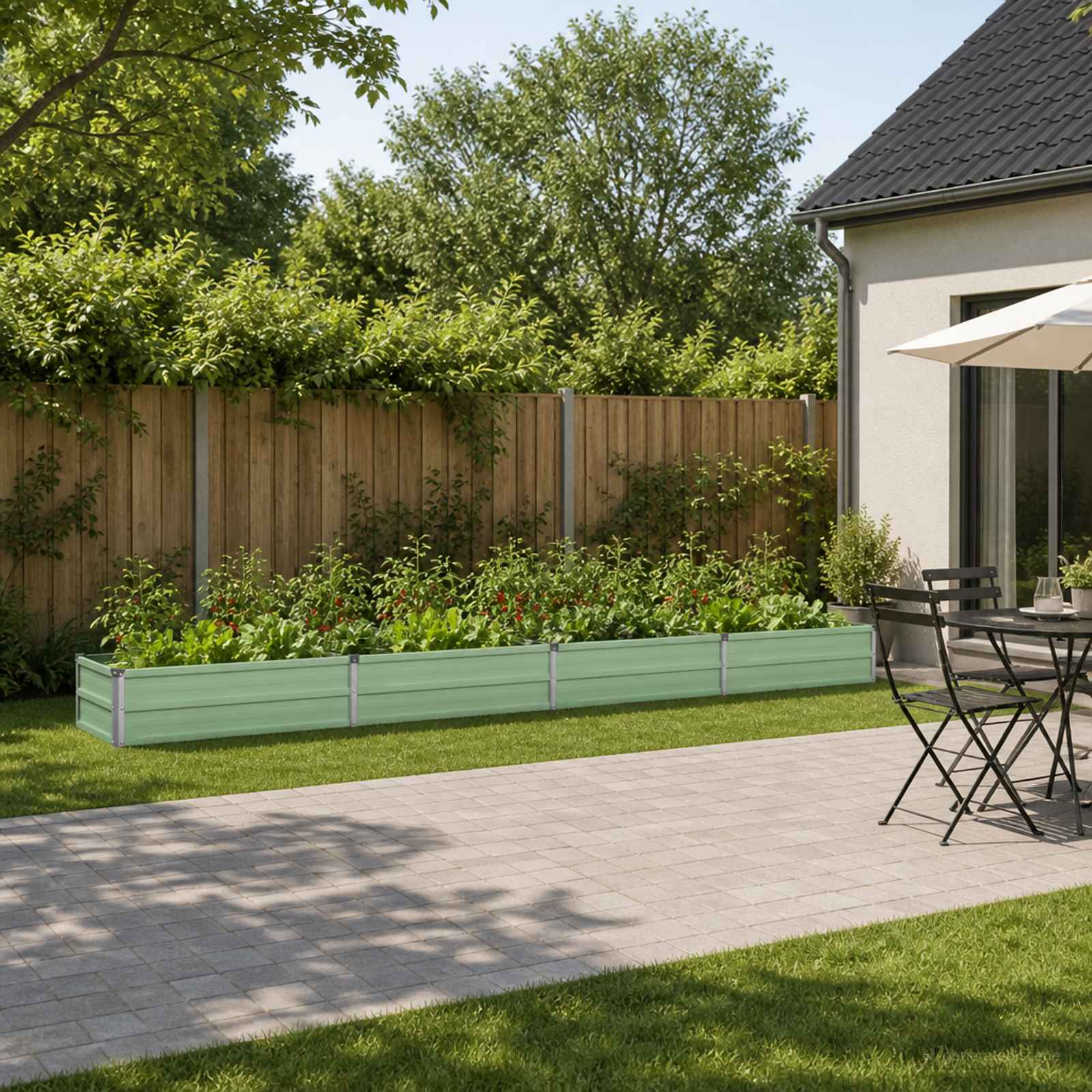 Verhoogd Tuinbed Pastelgroen 320 x 40 x 24 cm koudgewalst staal image 1