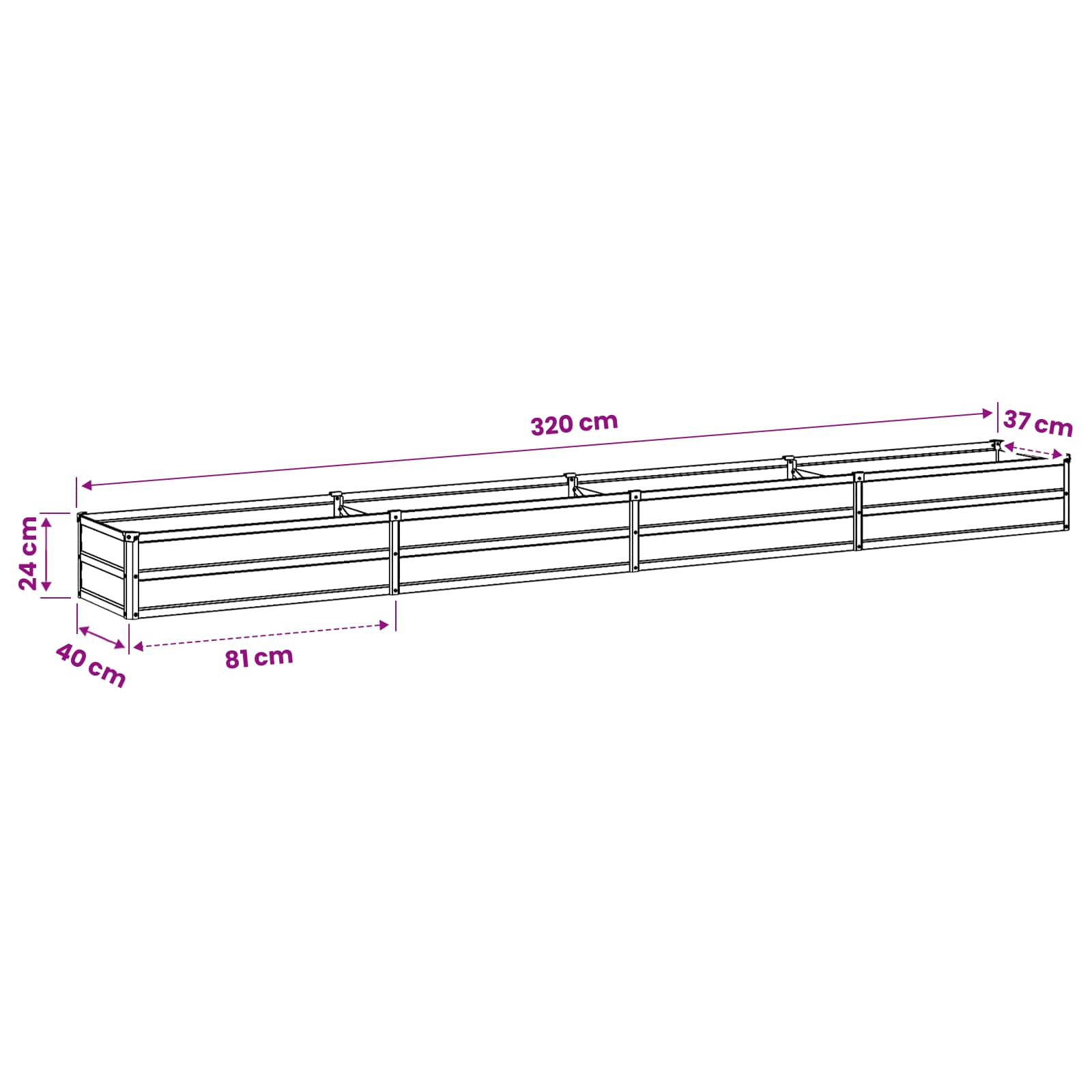 Verhoogd Tuinbed Pastelgroen 320 x 40 x 24 cm koudgewalst staal image 9