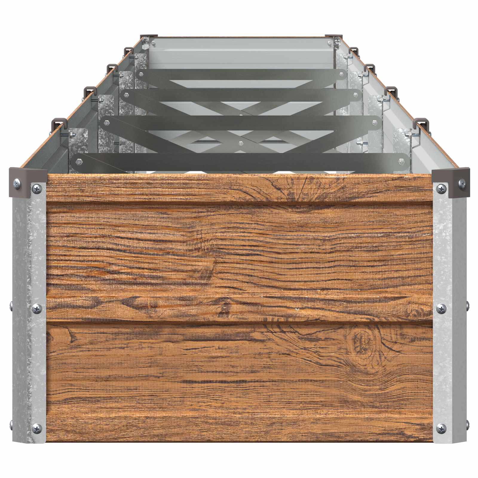 Verhoogd Tuinbed Houtbruin 400 x 40 x 24 cm koudgewalst staal image 4