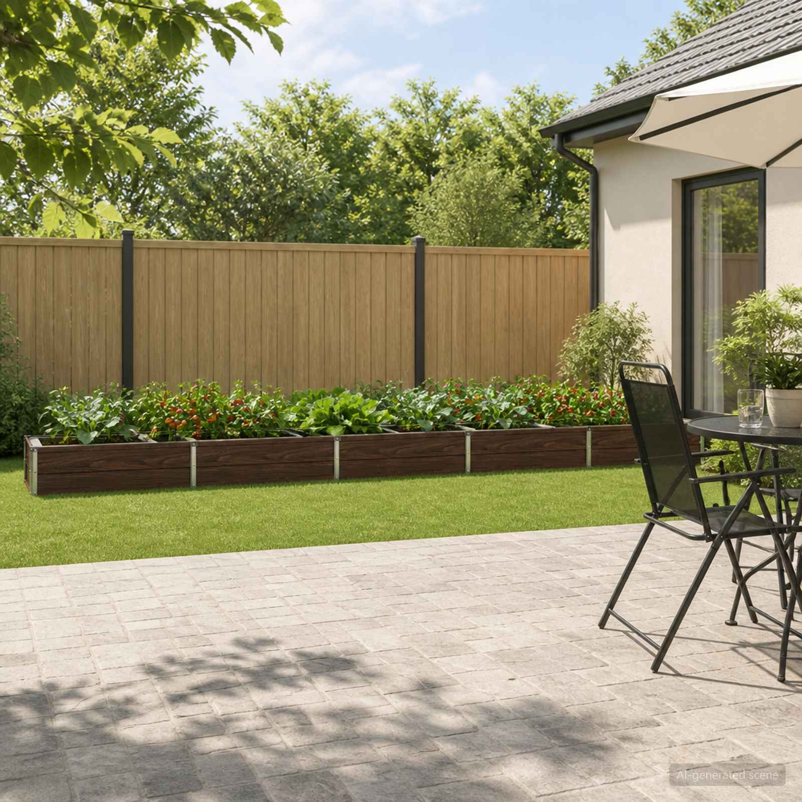 Verhoogd Tuinbed Zwart 400 x 40 x 24 cm koudgewalst staal image 1