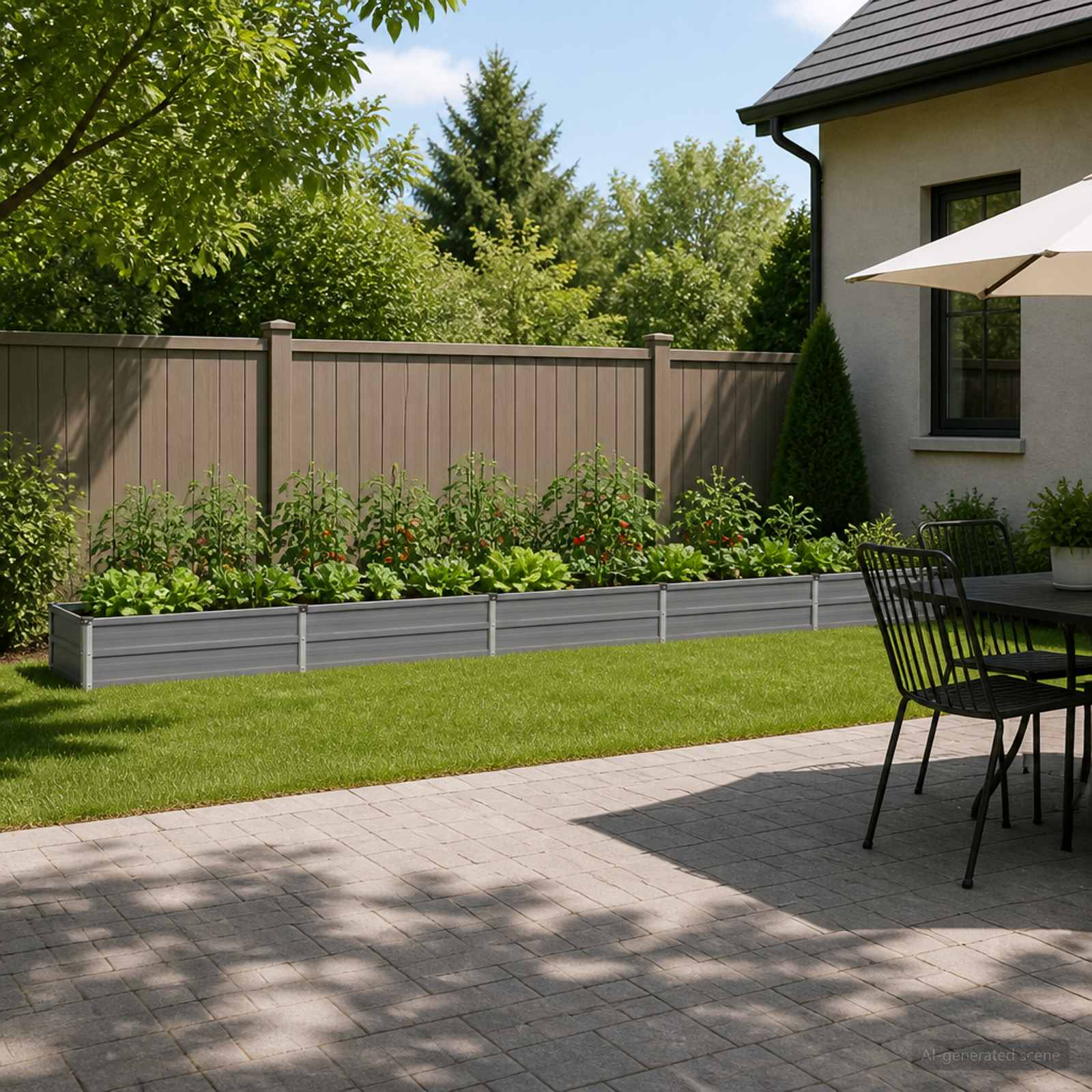 Verhoogd Tuinbed Grijs 400 x 40 x 24 cm koudgewalst staal image 1