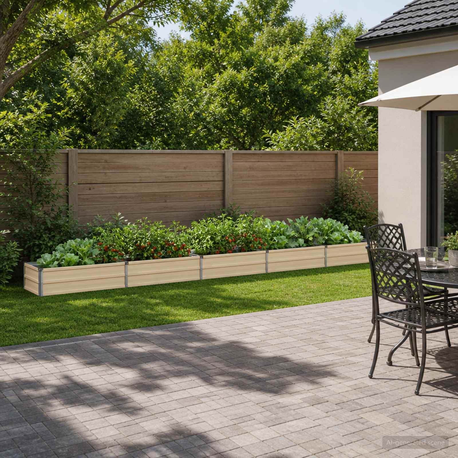 Verhoogd Tuinbed Ivoor 400 x 40 x 24 cm koudgewalst staal image 1