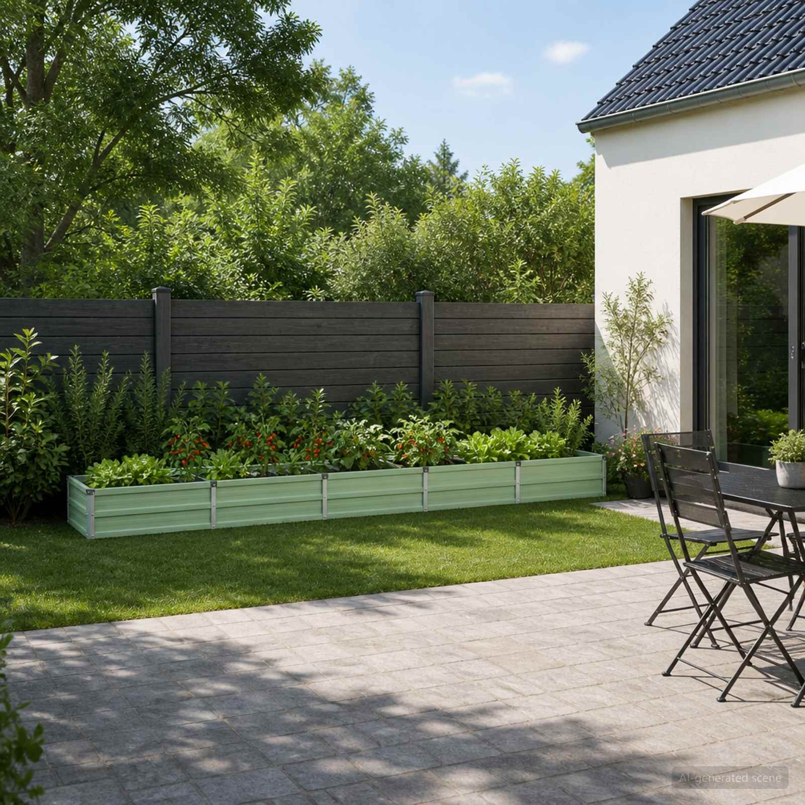 Verhoogd Tuinbed Pastelgroen 400 x 40 x 24 cm koudgewalst staal image 1