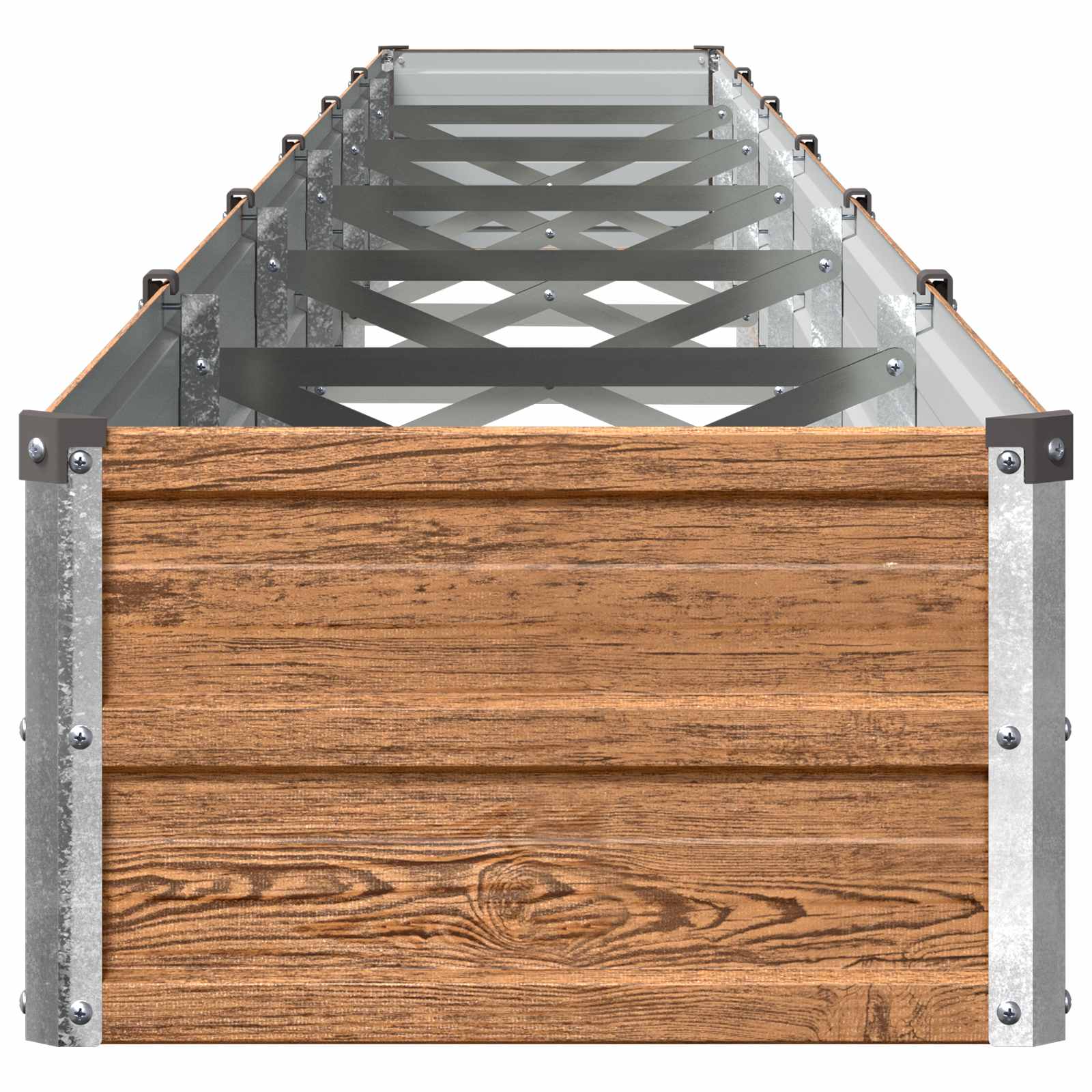 Verhoogd Tuinbed Houtbruin 480 x 40 x 24 cm koudgewalst staal image 4