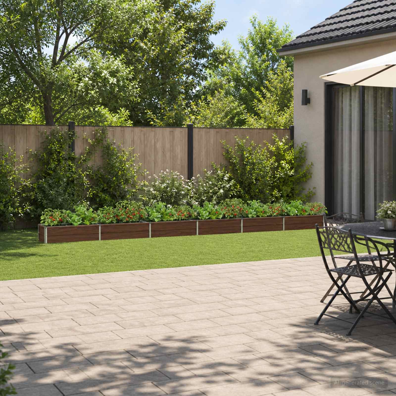 Verhoogd Tuinbed Zwart 480 x 40 x 24 cm koudgewalst staal image 1