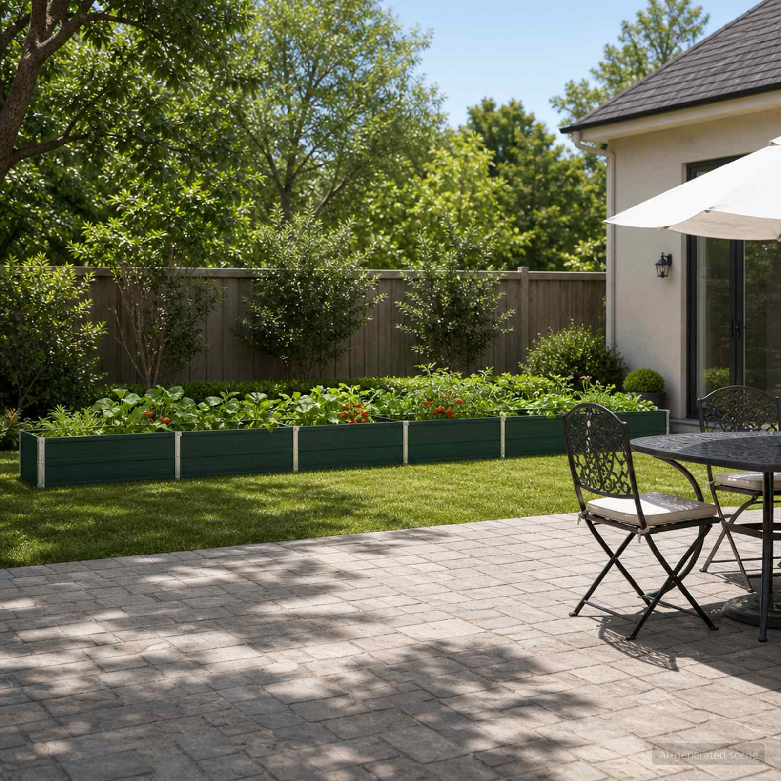 Verhoogd Tuinbed Groen 480 x 40 x 24 cm koudgewalst stalen image 1