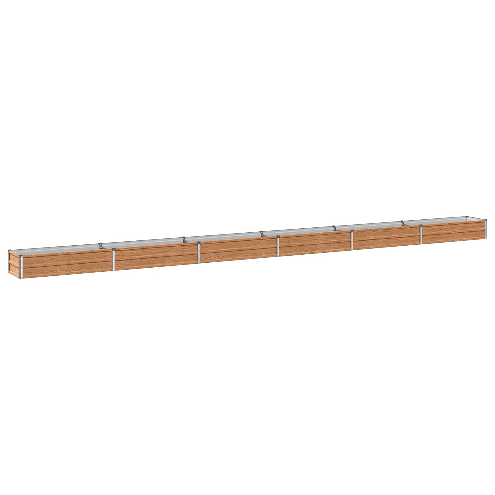 Verhoogd Tuinbed Houtbruin 600 x 40 x 24 cm koudgewalst staal image 1