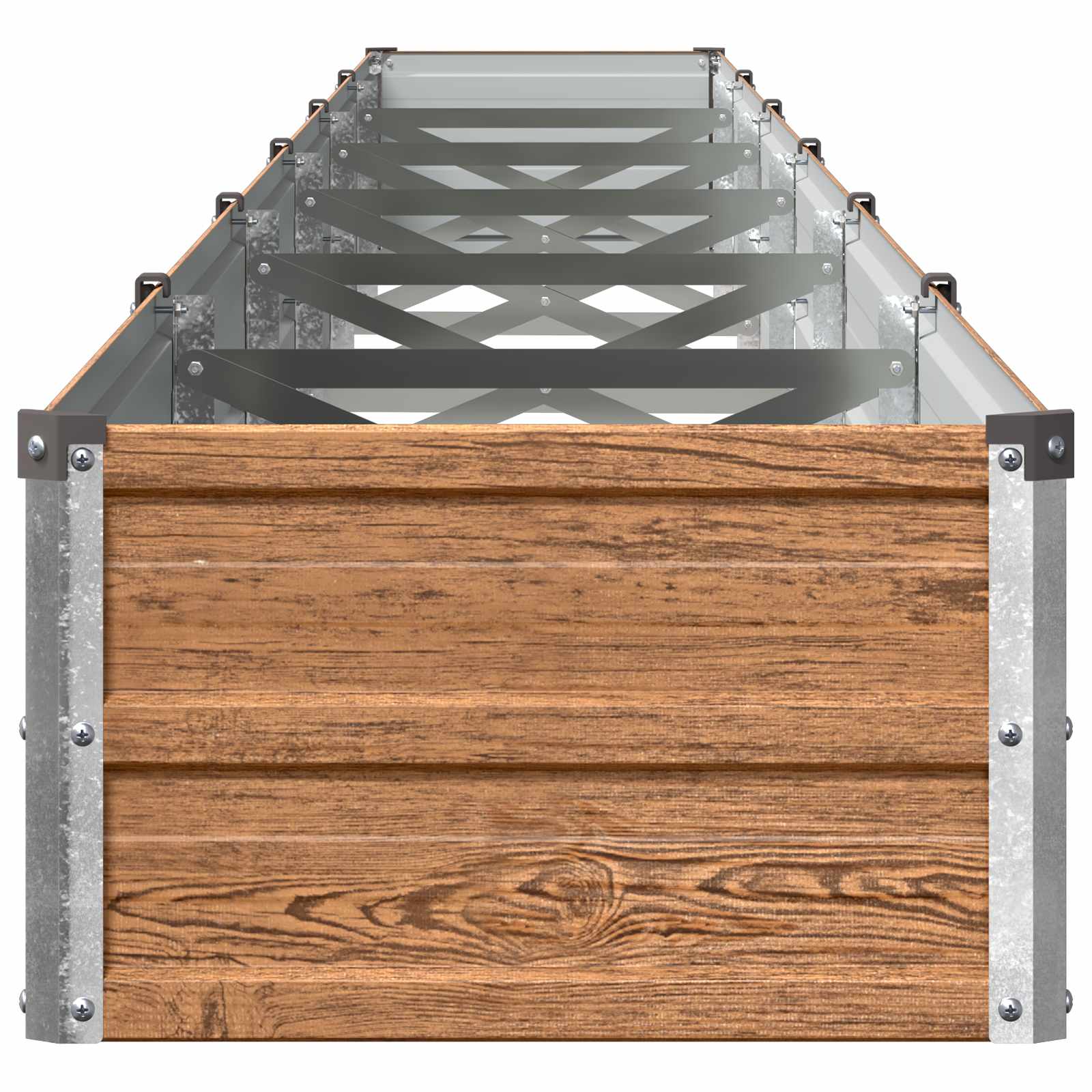Verhoogd Tuinbed Houtbruin 600 x 40 x 24 cm koudgewalst staal image 3