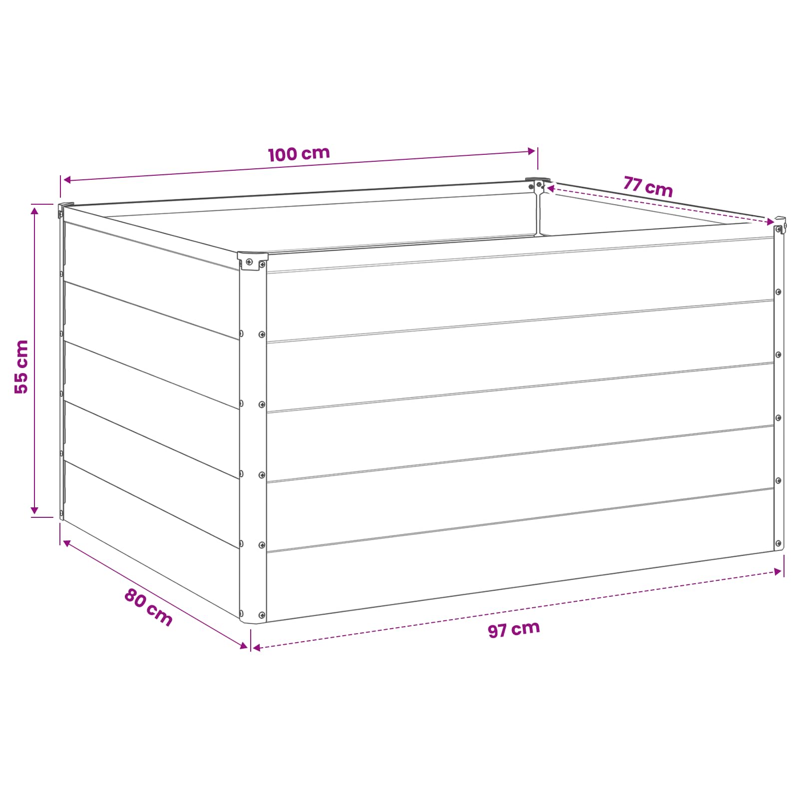 Verhoogd Tuinbed Pastelgroen 100 x 80 x 55 cm koudgewalst staal image 9
