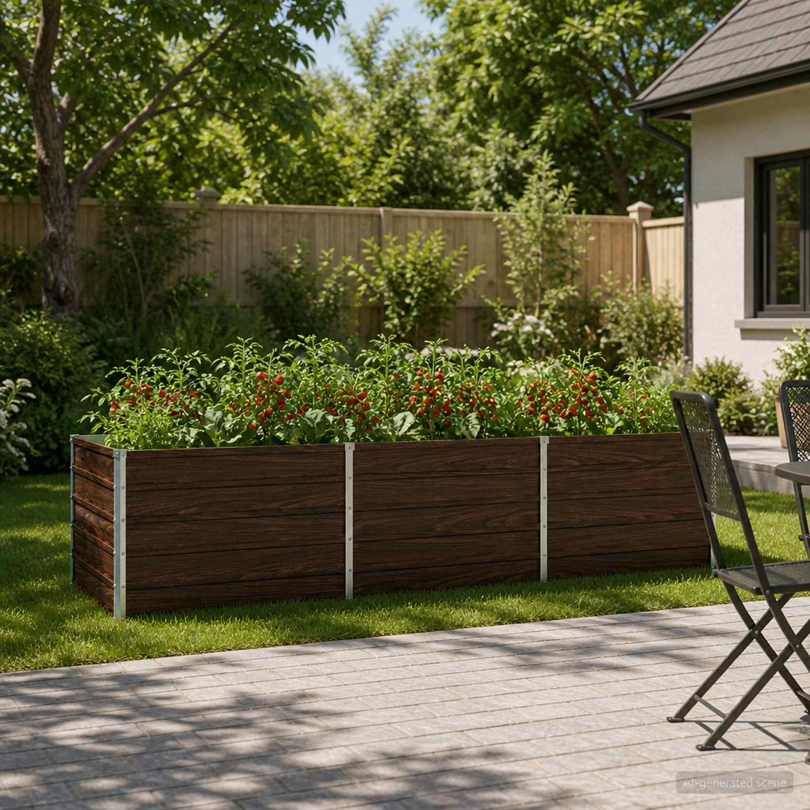 Verhoogd Tuinbed Zwart 240 x 80 x 55 cm koudgewalst staal image 1