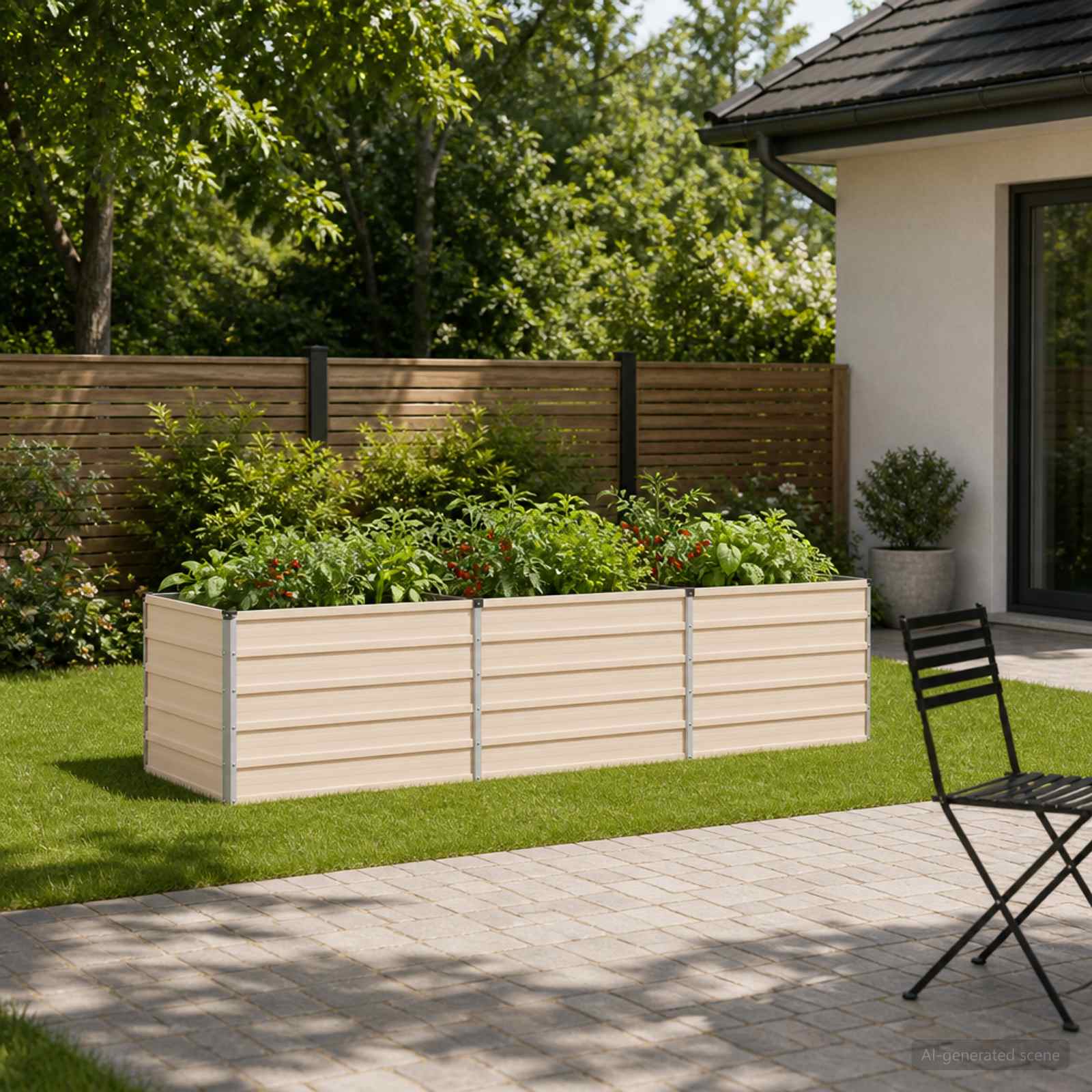 Verhoogd Tuinbed Ivoor 240 x 80 x 55 cm koudgewalst staal image 1