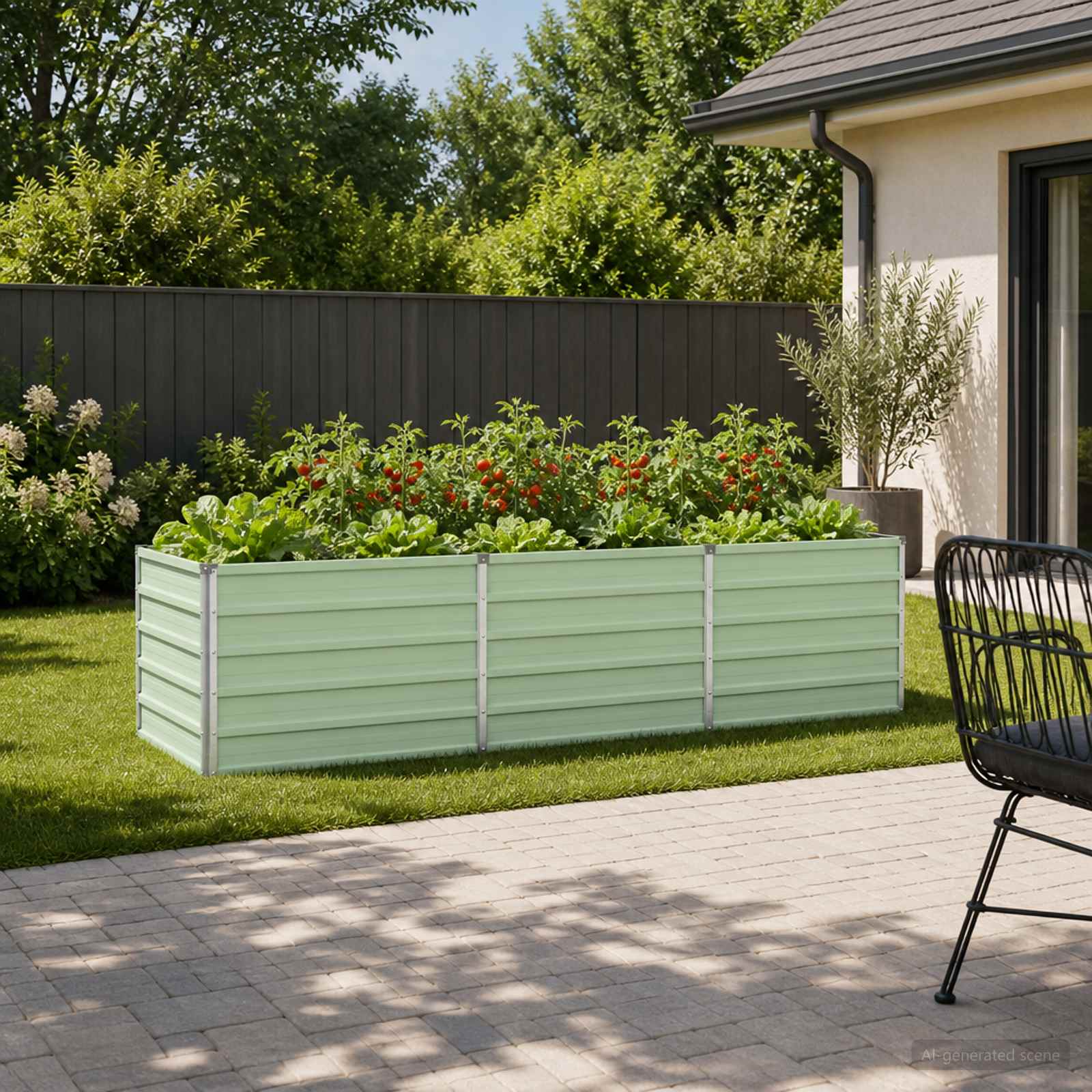 Verhoogd Tuinbed Pastelgroen 240 x 80 x 55 cm koudgewalst staal image 1