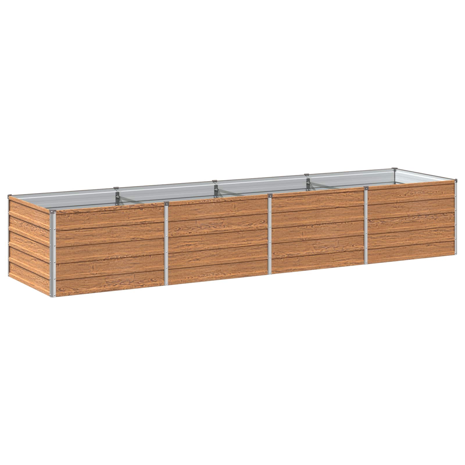 Verhoogd Tuinbed Houtbruin 320 x 80 x 55 cm koudgewalst staal image 1