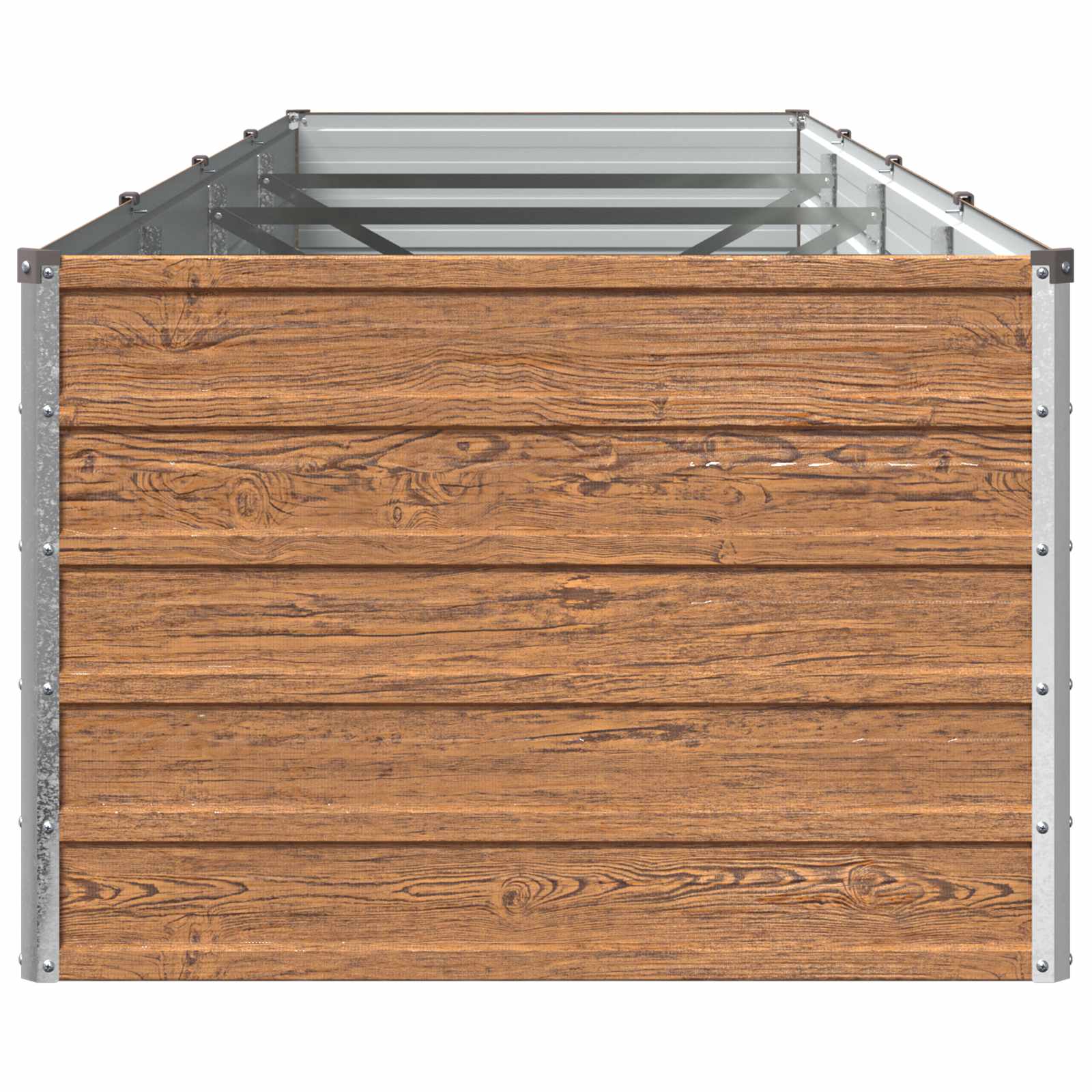 Verhoogd Tuinbed Houtbruin 320 x 80 x 55 cm koudgewalst staal image 3