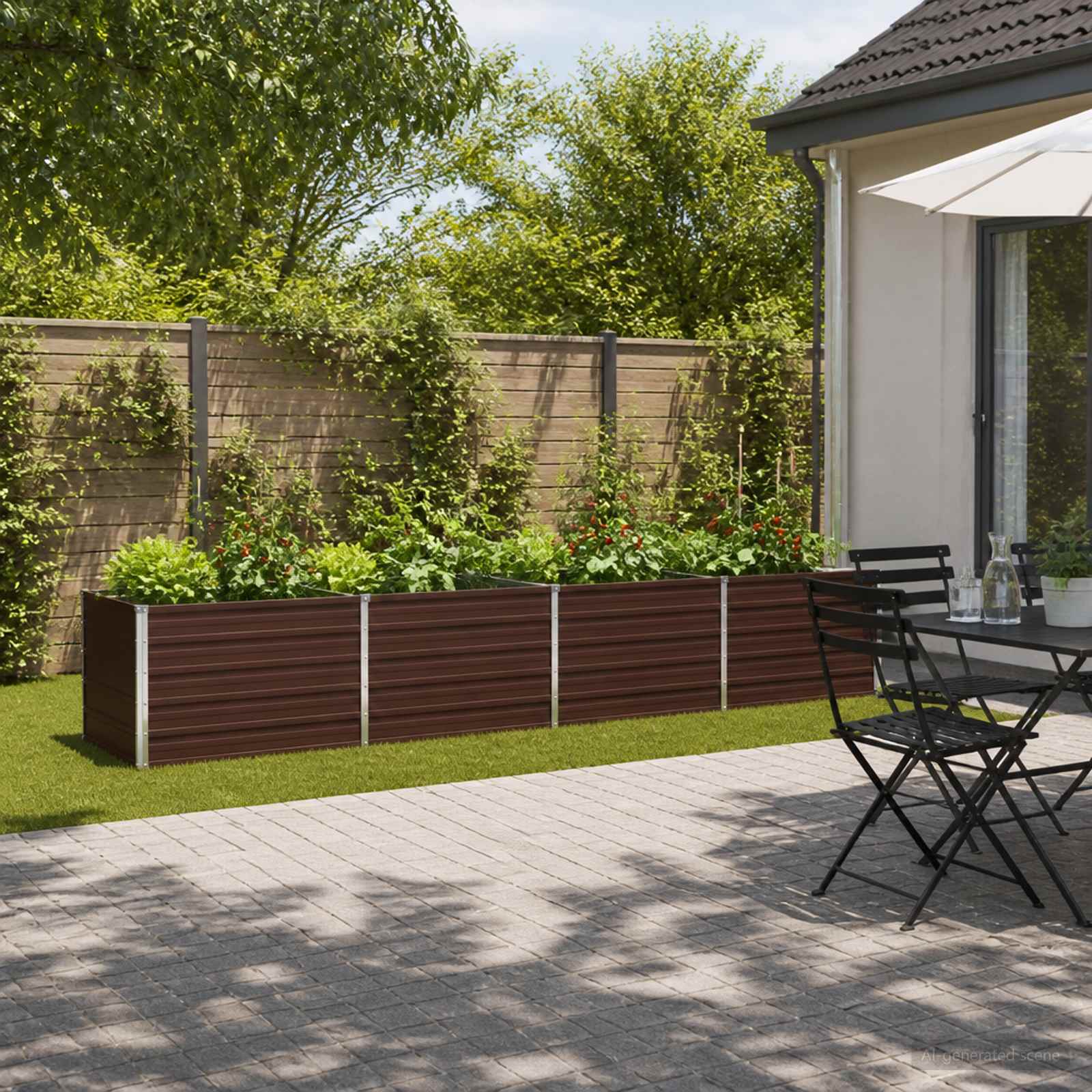 Verhoogd Tuinbed Bruin 320 x 80 x 55 cm koudgewalst staal image 1