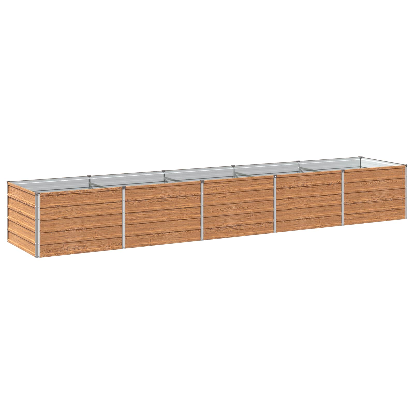 Verhoogd Tuinbed Houtbruin 400 x 80 x 55 cm koudgewalst staal image 1