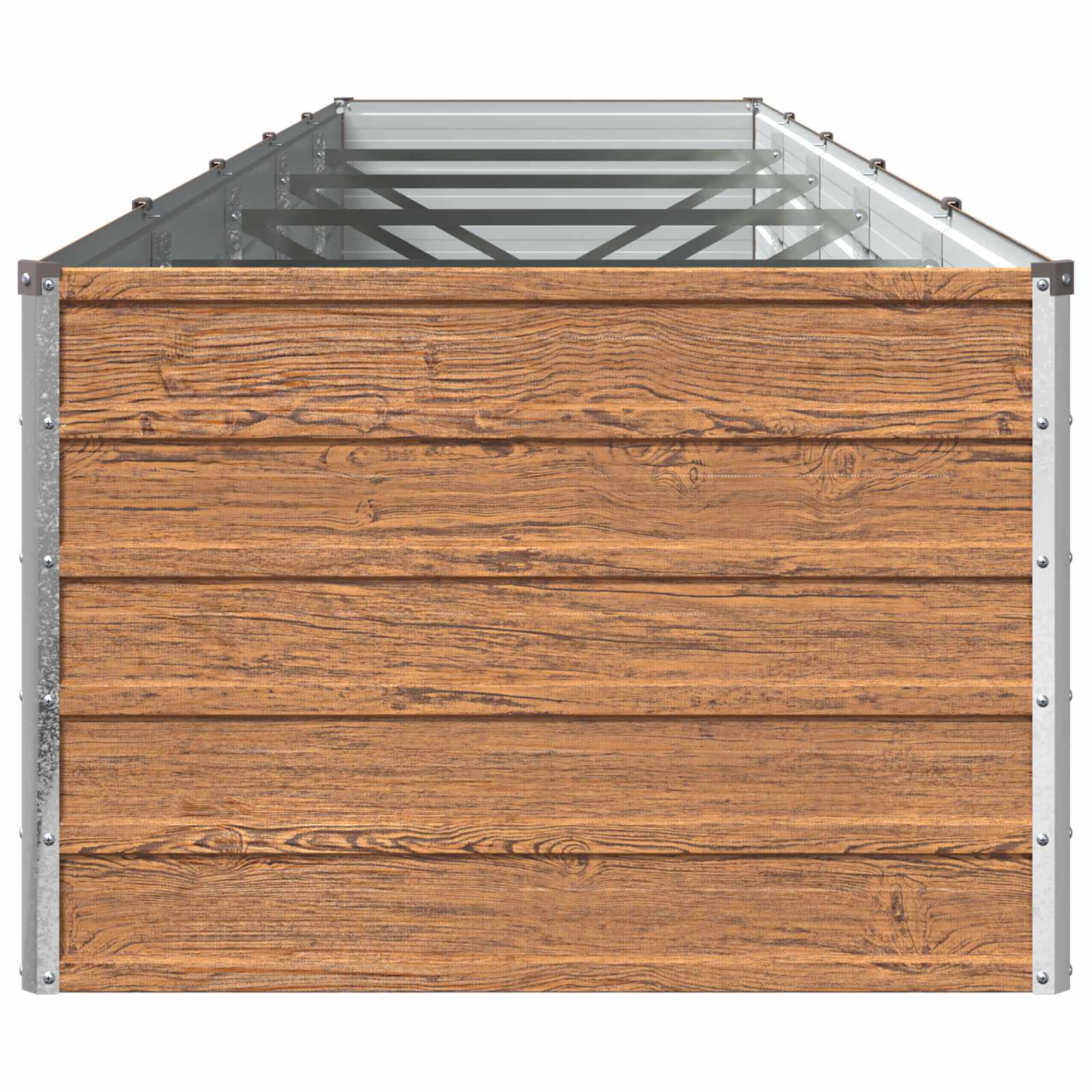 Verhoogd Tuinbed Houtbruin 400 x 80 x 55 cm koudgewalst staal image 3