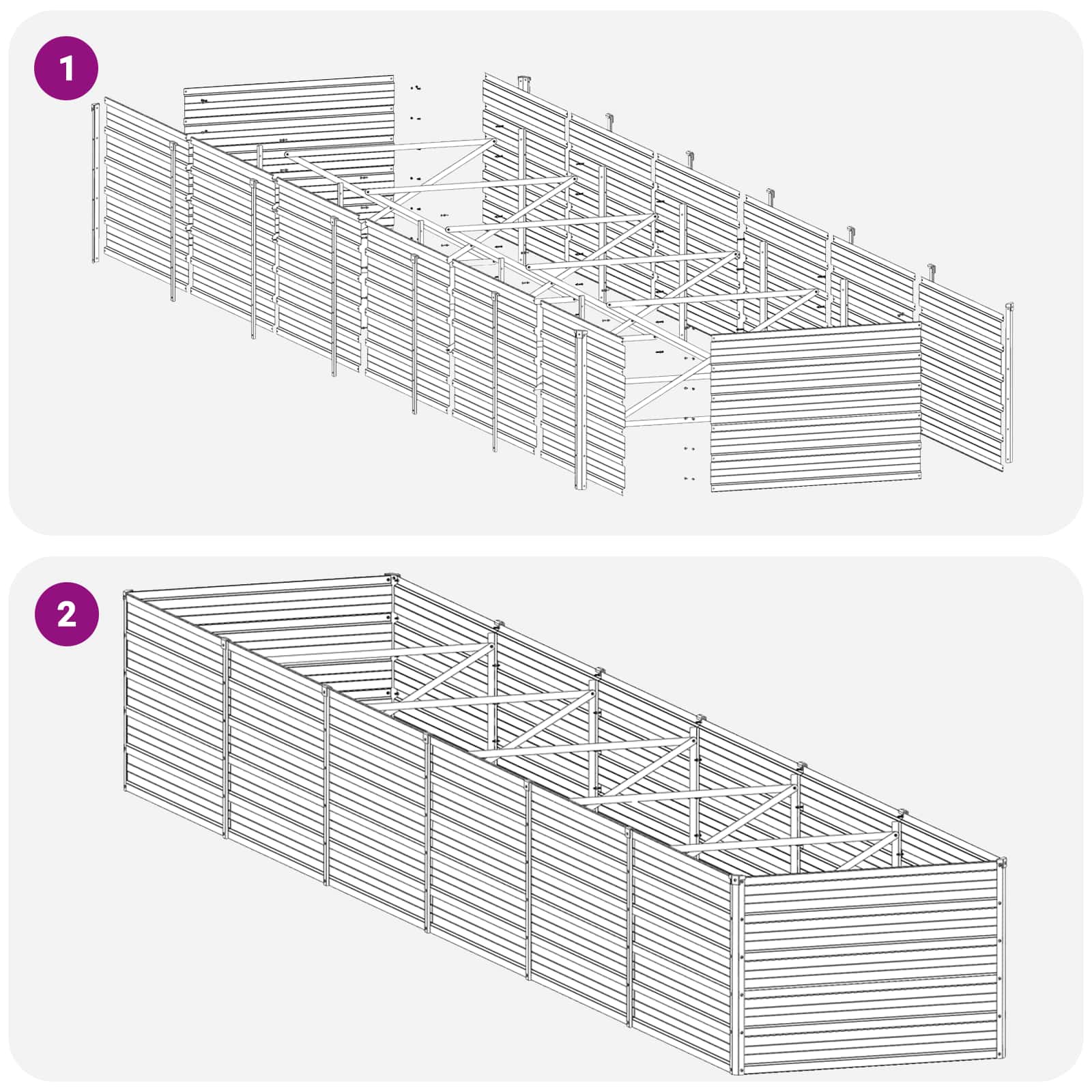 Verhoogd Tuinbed Houtbruin 480 x 80 x 55 cm koudgewalst staal image 8