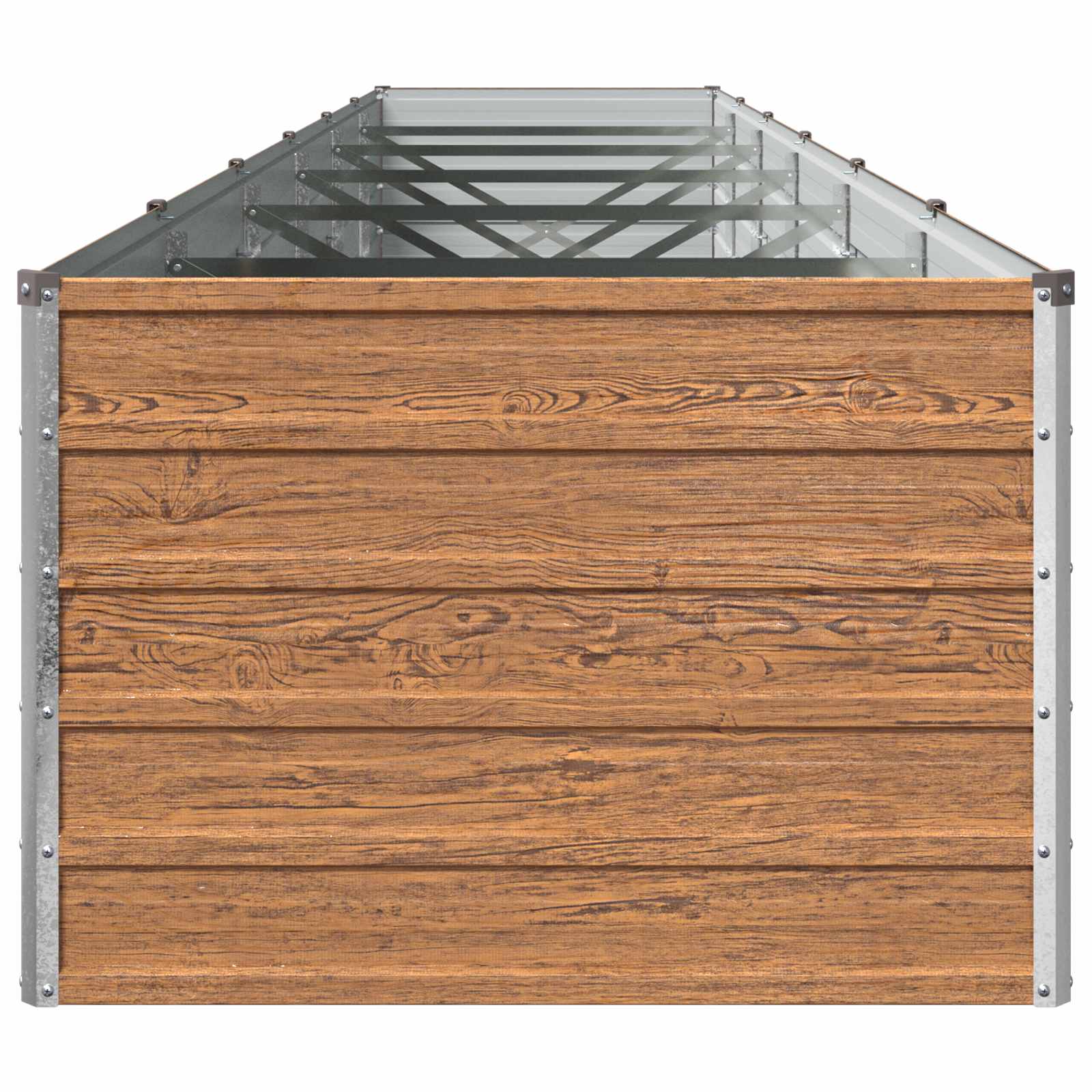 Verhoogd Tuinbed Houtbruin 480 x 80 x 55 cm koudgewalst staal image 4