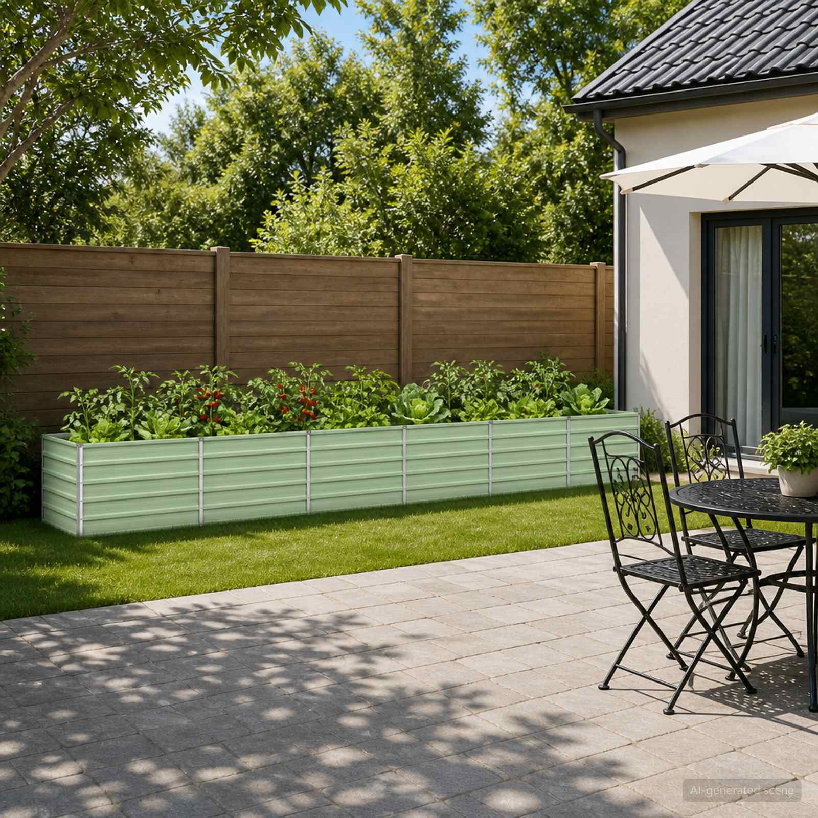 Verhoogd Tuinbed Pastelgroen 480 x 80 x 55 cm koudgewalst staal image 1