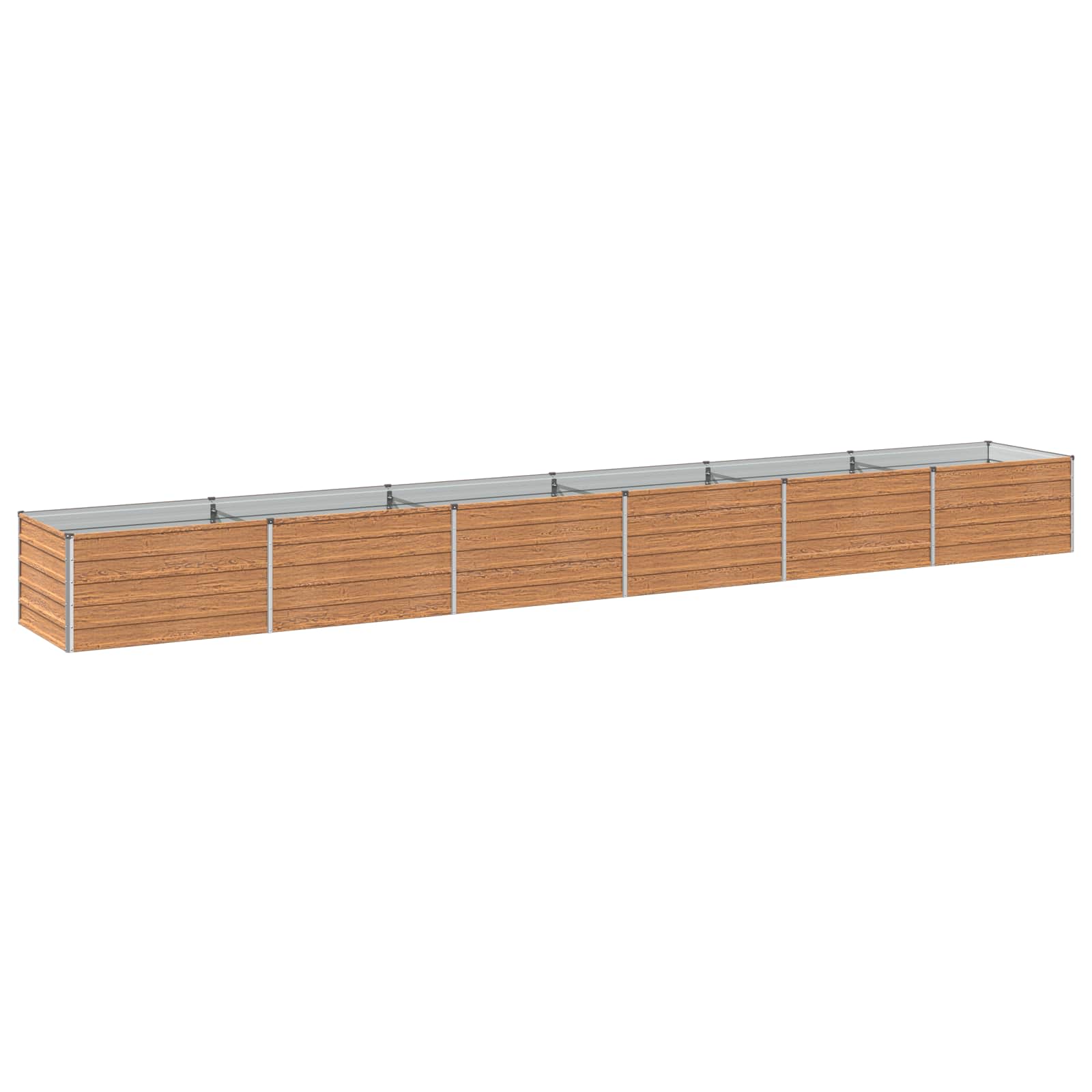 Verhoogd Tuinbed Houtbruin 600 x 80 x 55 cm koudgewalst staal image 1