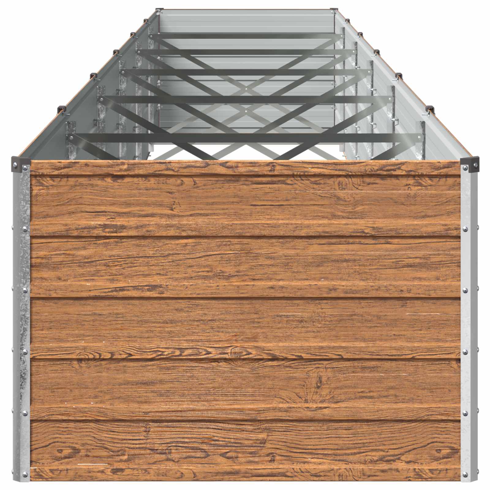 Verhoogd Tuinbed Houtbruin 600 x 80 x 55 cm koudgewalst staal image 3