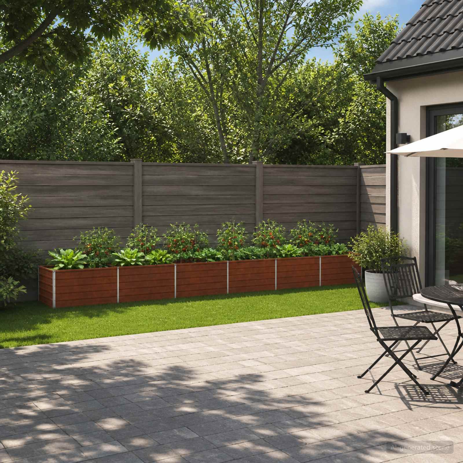vidaXL Hævet Havebed Cortenstål 600 x 80 x 55 cm Cortenstål