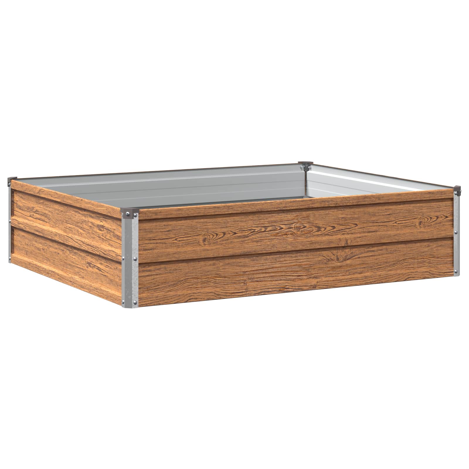 Verhoogd Tuinbed Houtbruin 100 x 80 x 24 cm koudgewalst staal image 2