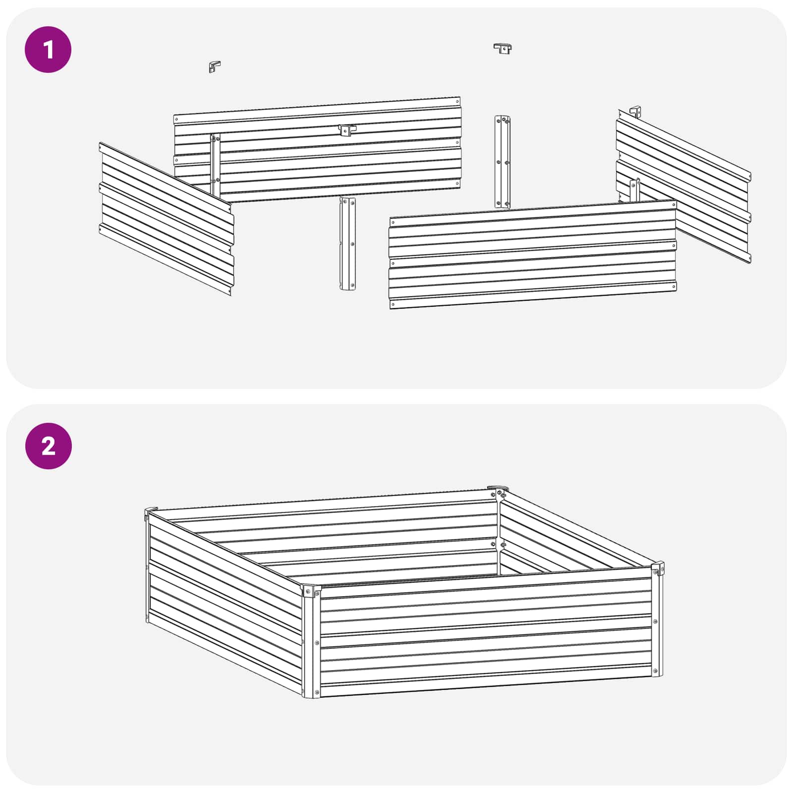 Verhoogd Tuinbed Naturel 100 x 80 x 24 cm koudgewalst staal image 8