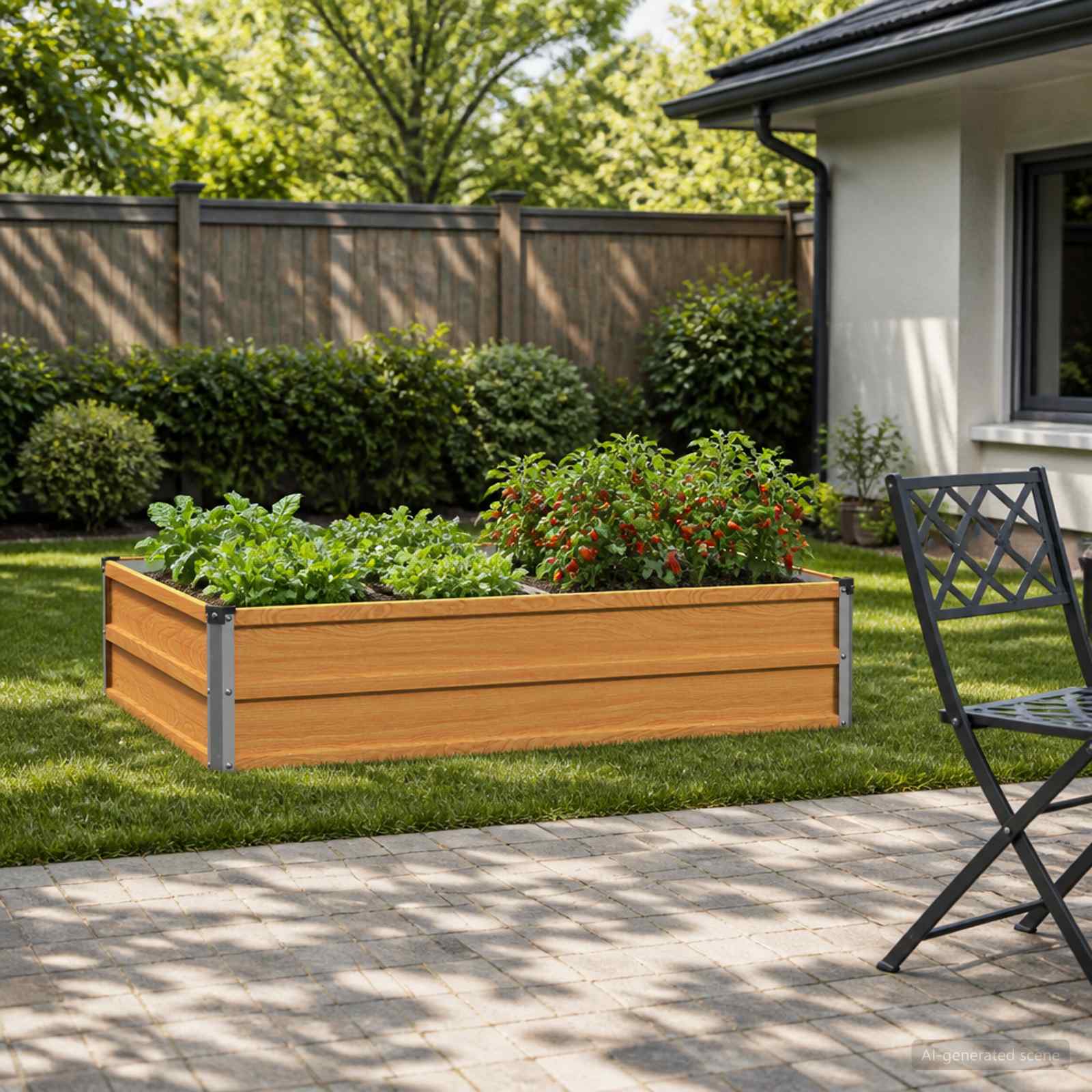 Verhoogd Tuinbed Naturel 100 x 80 x 24 cm koudgewalst staal image 1