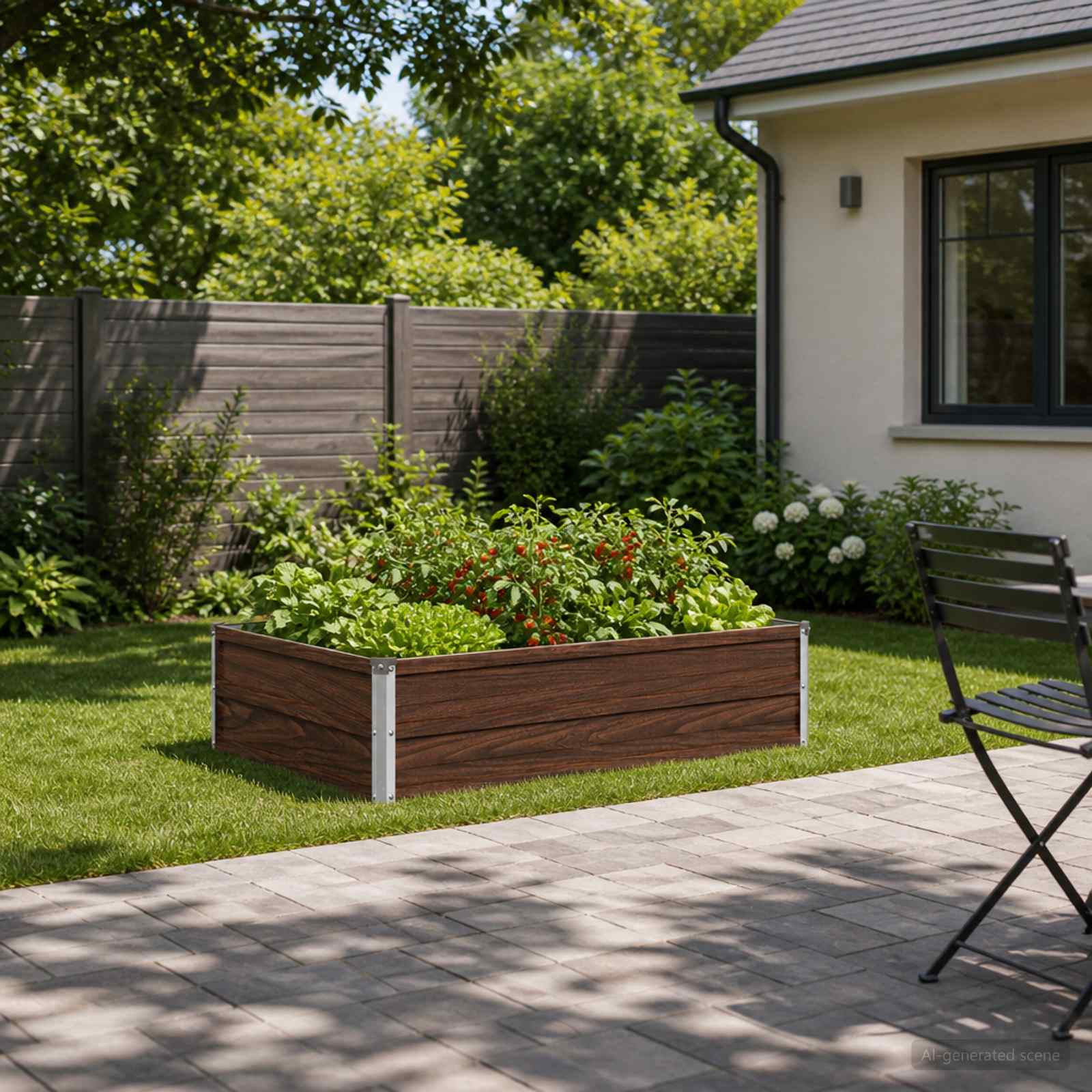 Verhoogd Tuinbed Zwart 100 x 80 x 24 cm koudgewalst staal image 1
