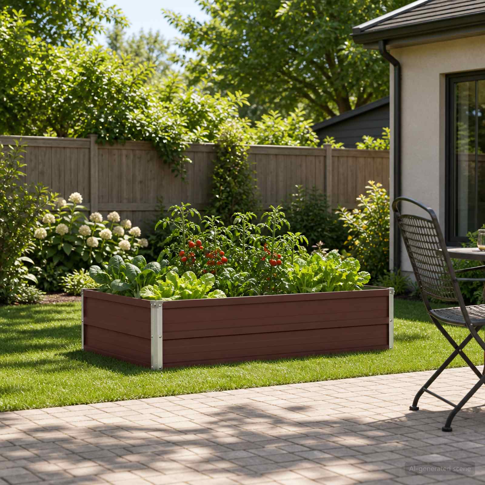 Verhoogd Tuinbed Bruin 100 x 80 x 24 cm koudgewalst staal image 1