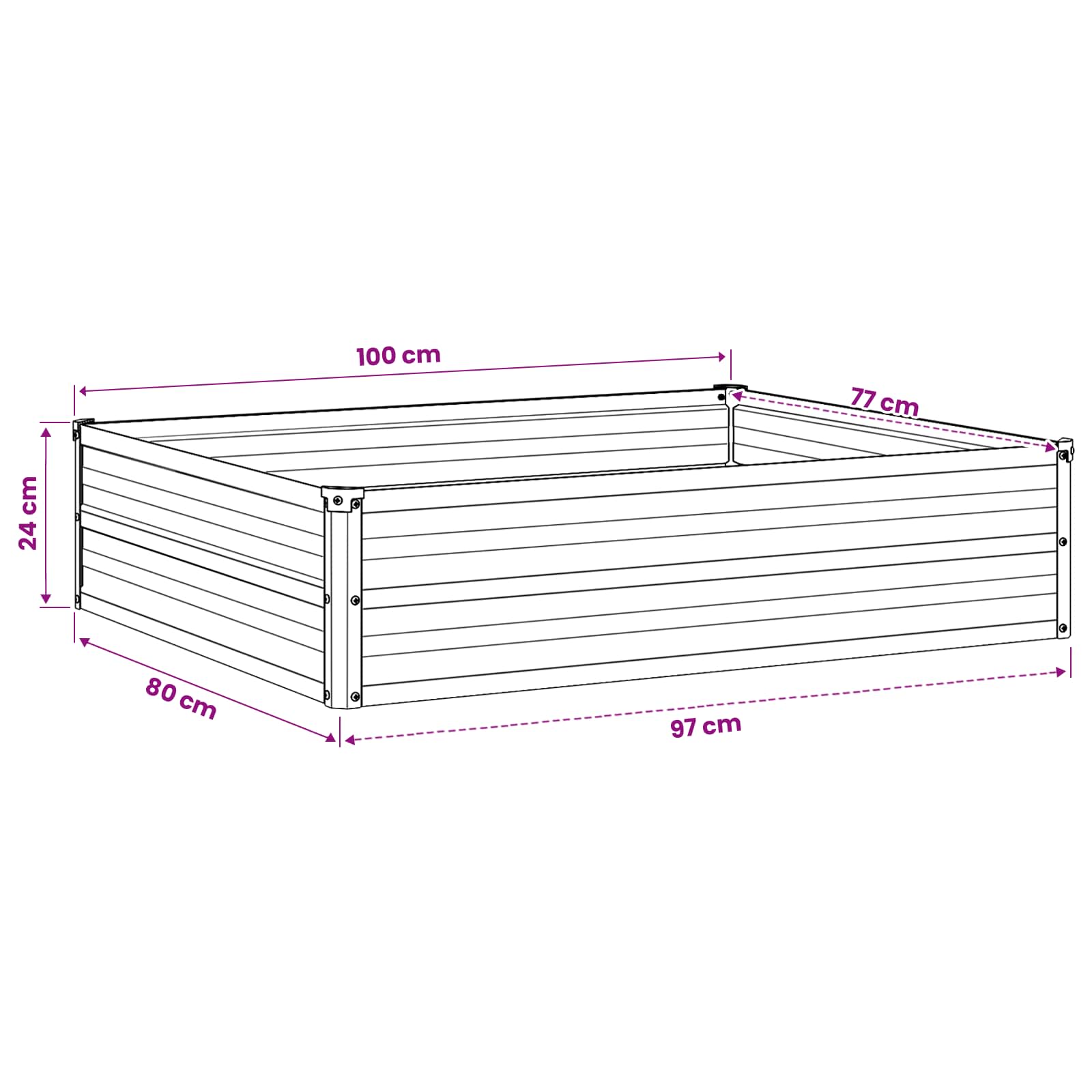 Verhoogd Tuinbed Bruin 100 x 80 x 24 cm koudgewalst staal image 9
