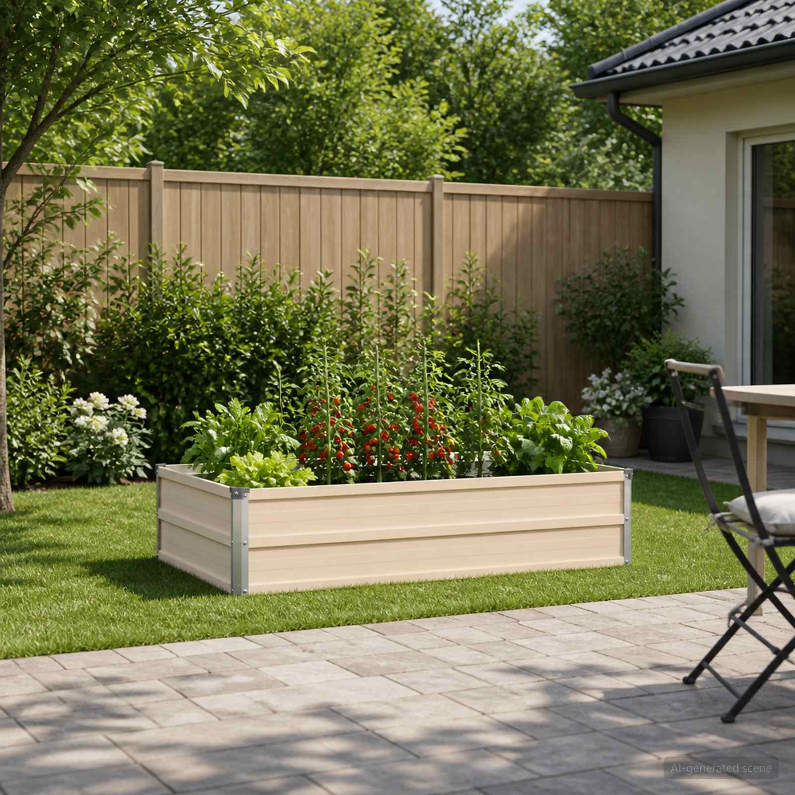 Verhoogd Tuinbed Ivoor 100 x 80 x 24 cm koudgewalst staal image 1